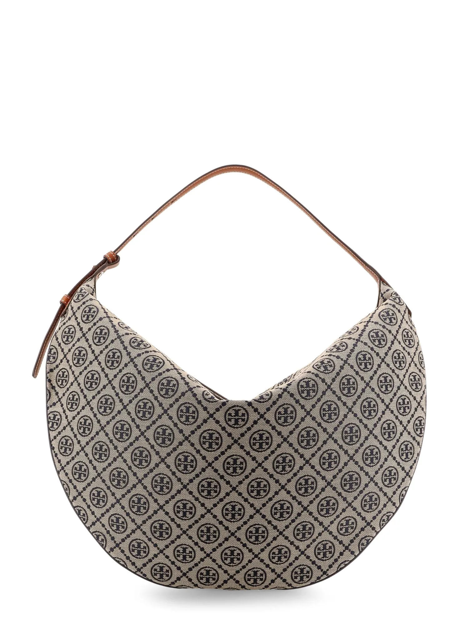 T Monogram Balloon Jacquard Fabric Shoulder Bag