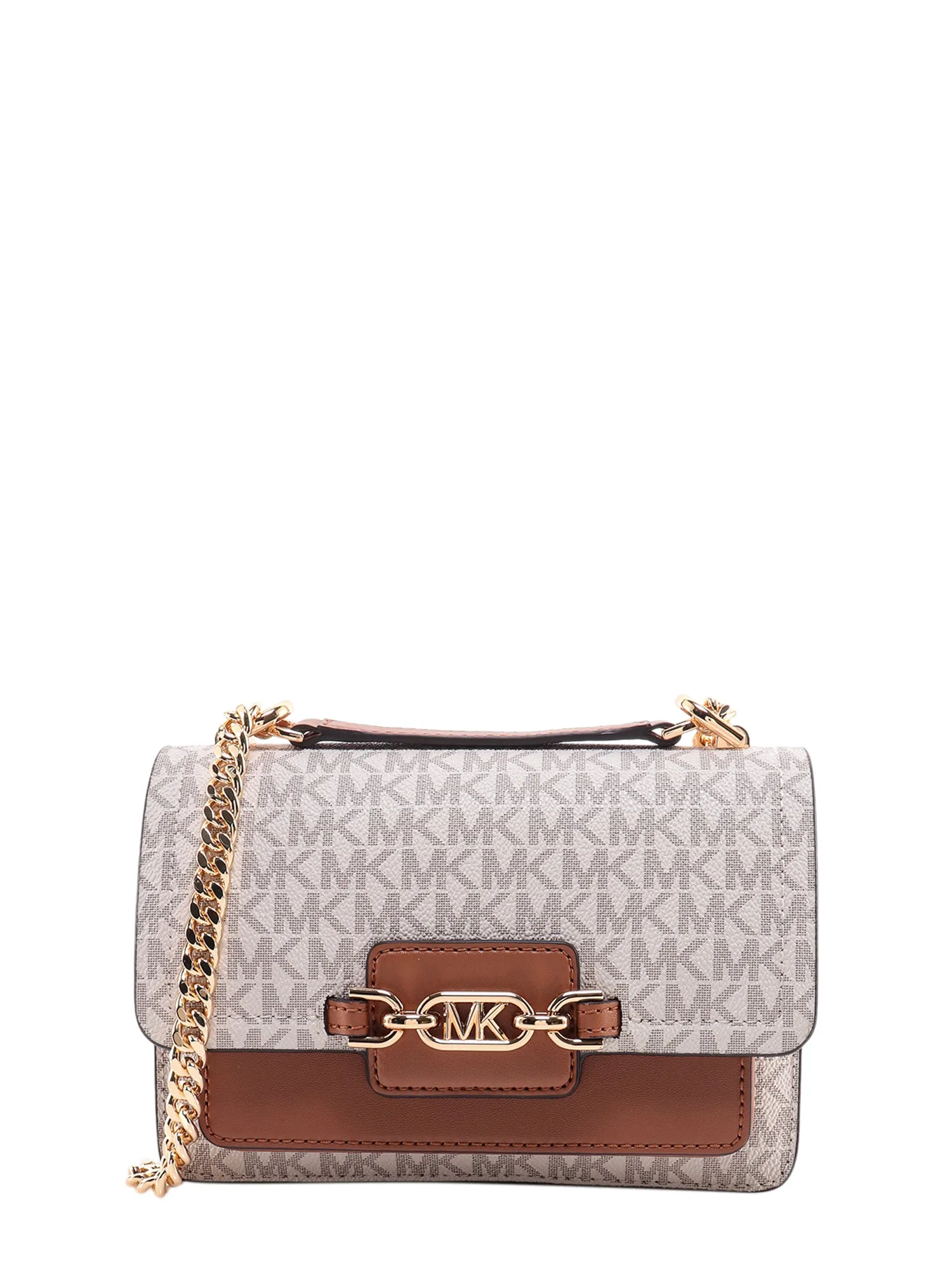 Coated Canvas And Leather Shoulder Bag