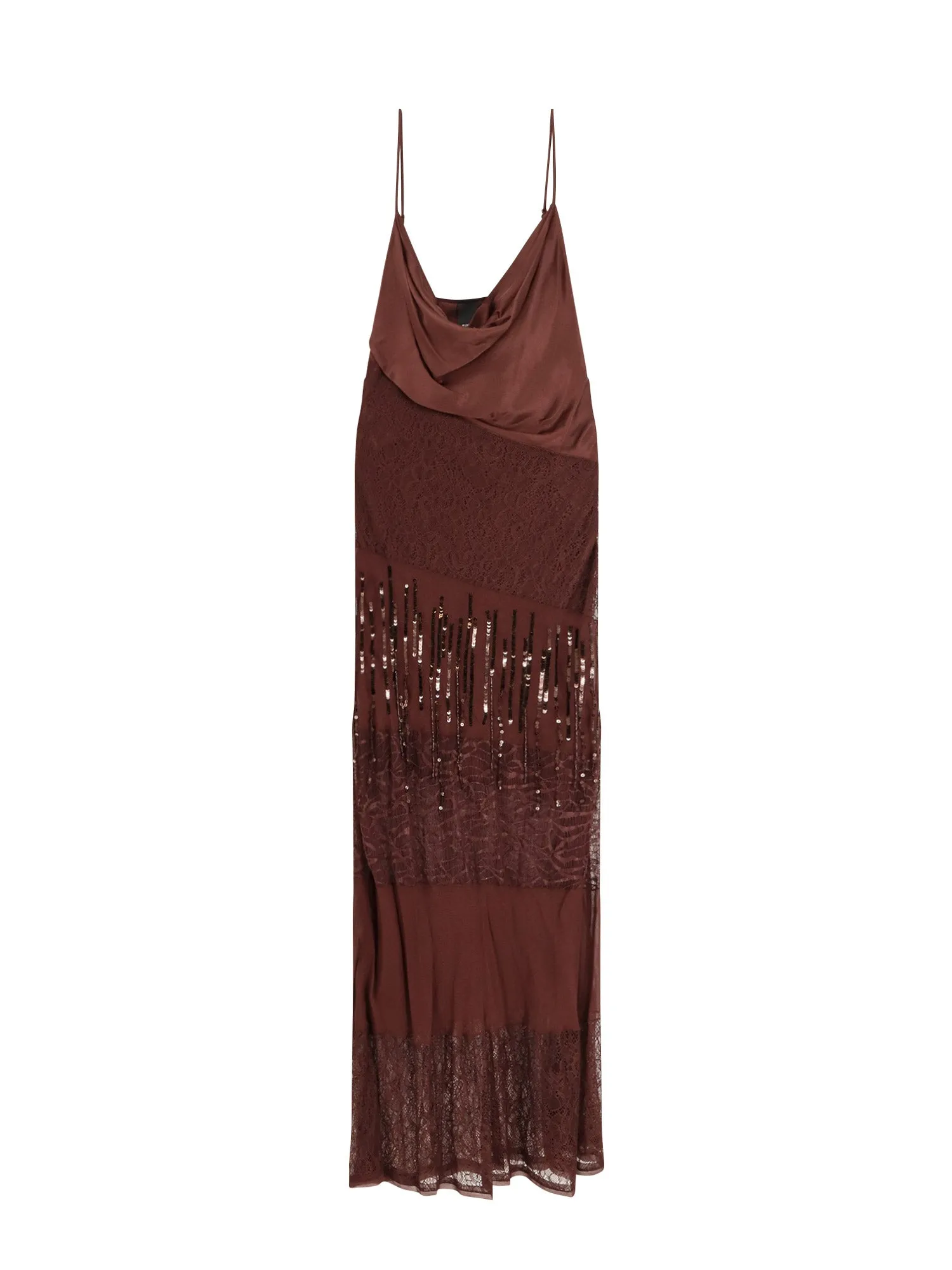 Ibis Satin And Lace Long Dress