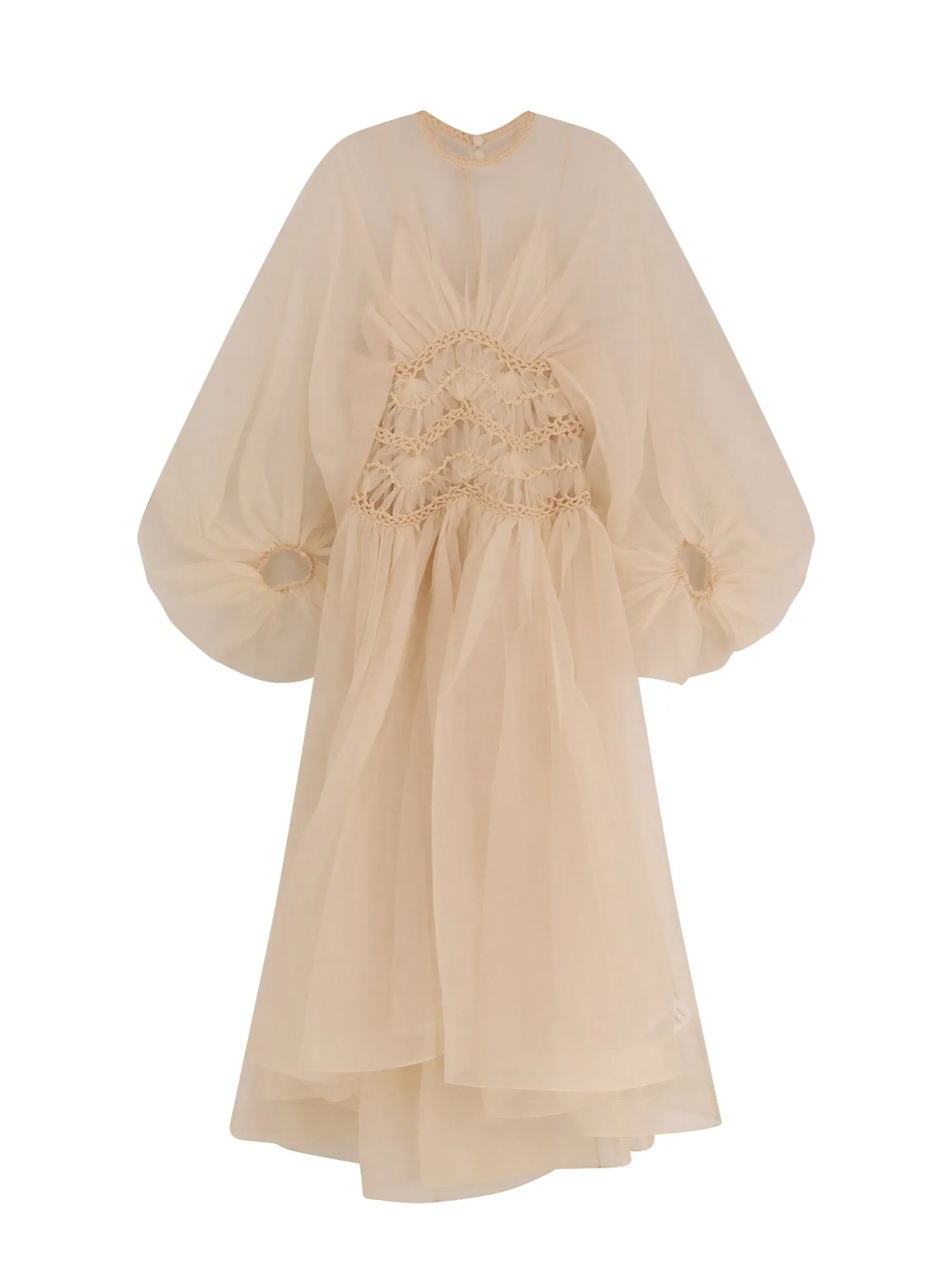 Illuminate Tulle Dress With Embroidery And Drapery