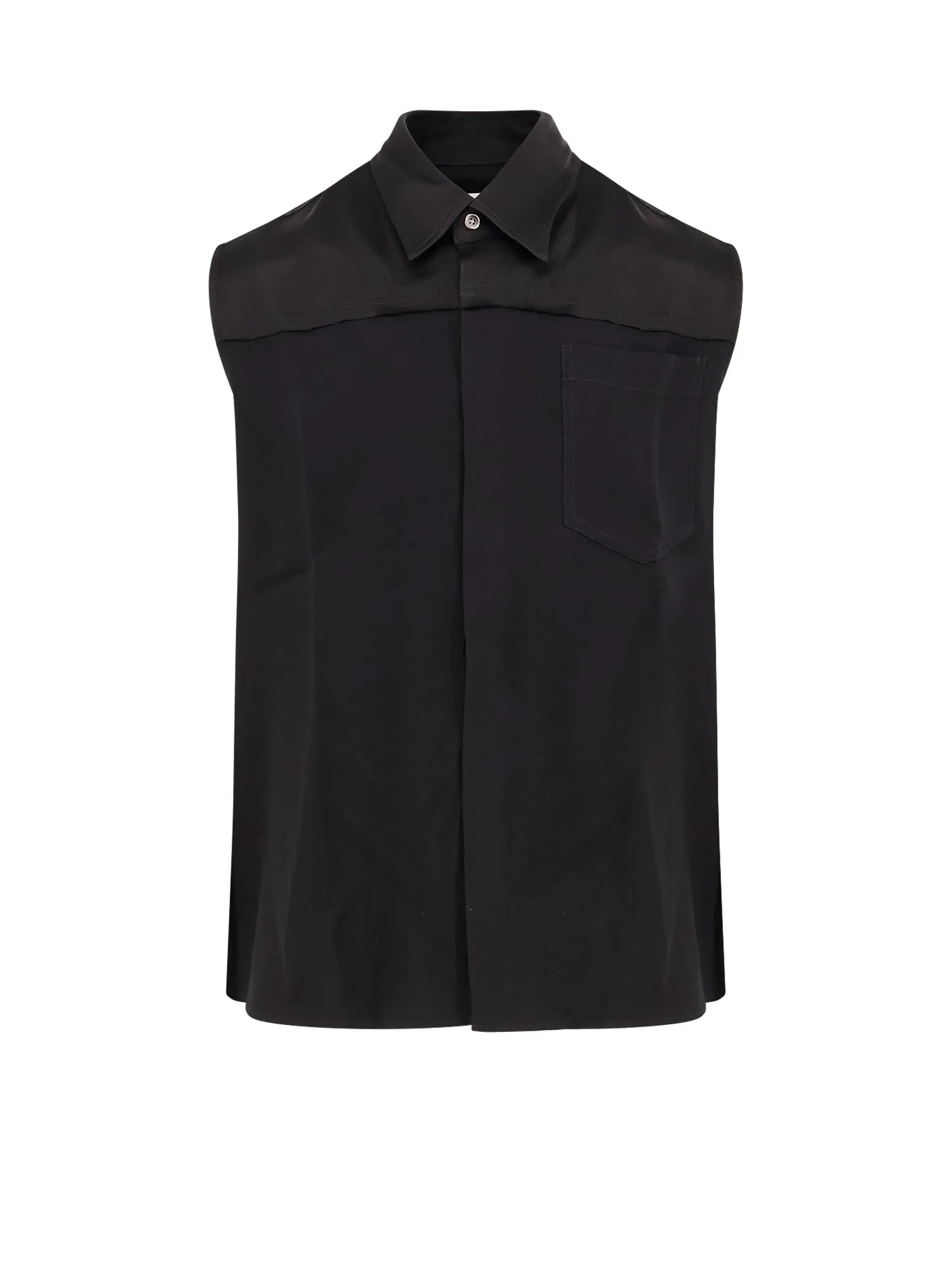 Shirt With Top In Viscose And Acetate Crepe With Satin Back