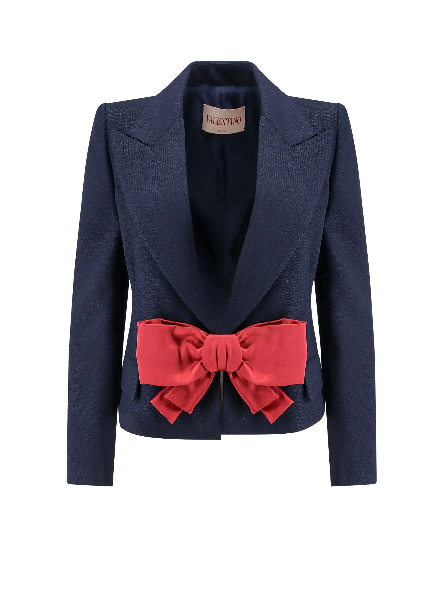 Viscose Blazer With Bow In Double Duchesse