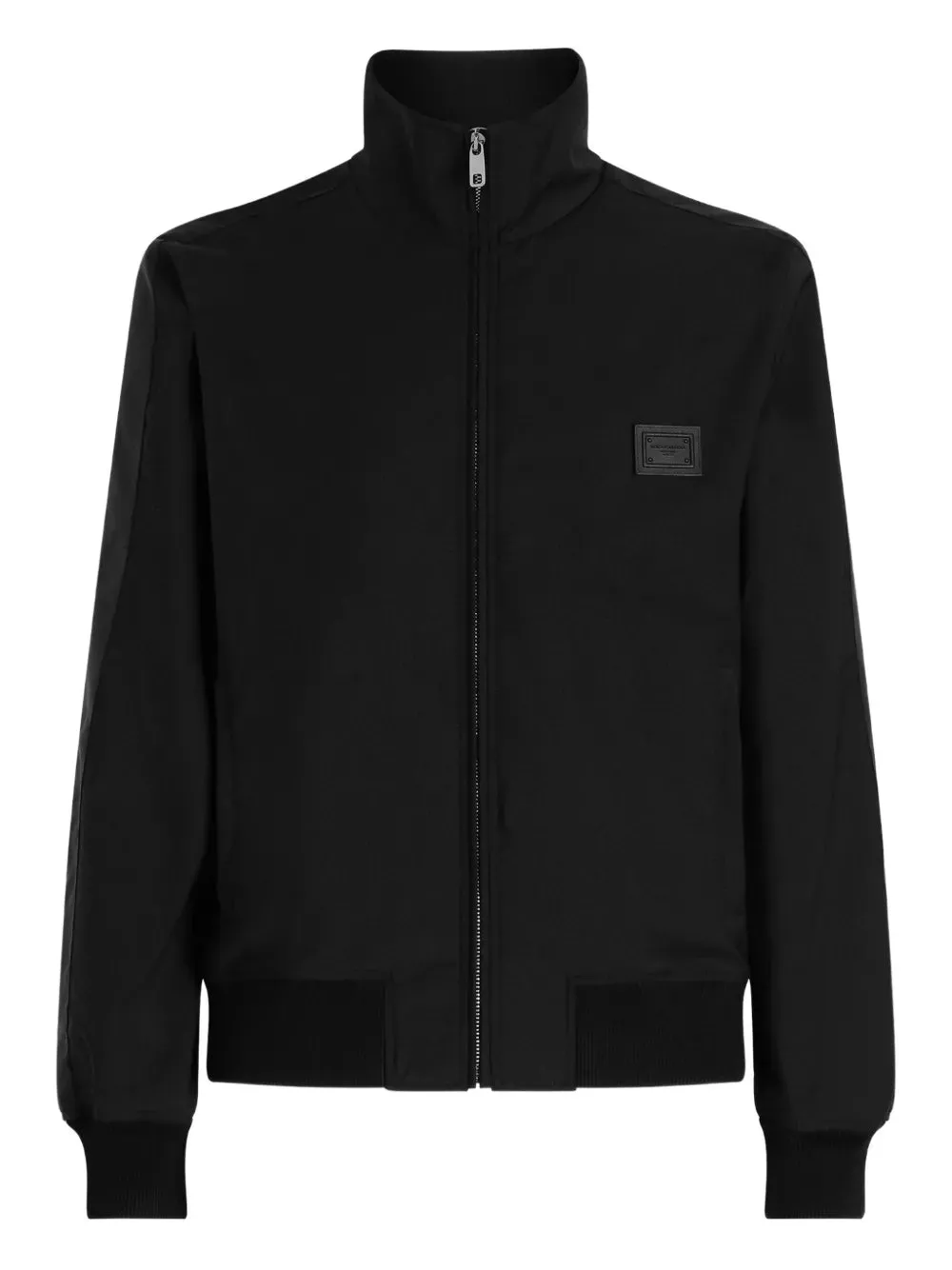 Logo-Patch Zip-Up Bomber Jacket