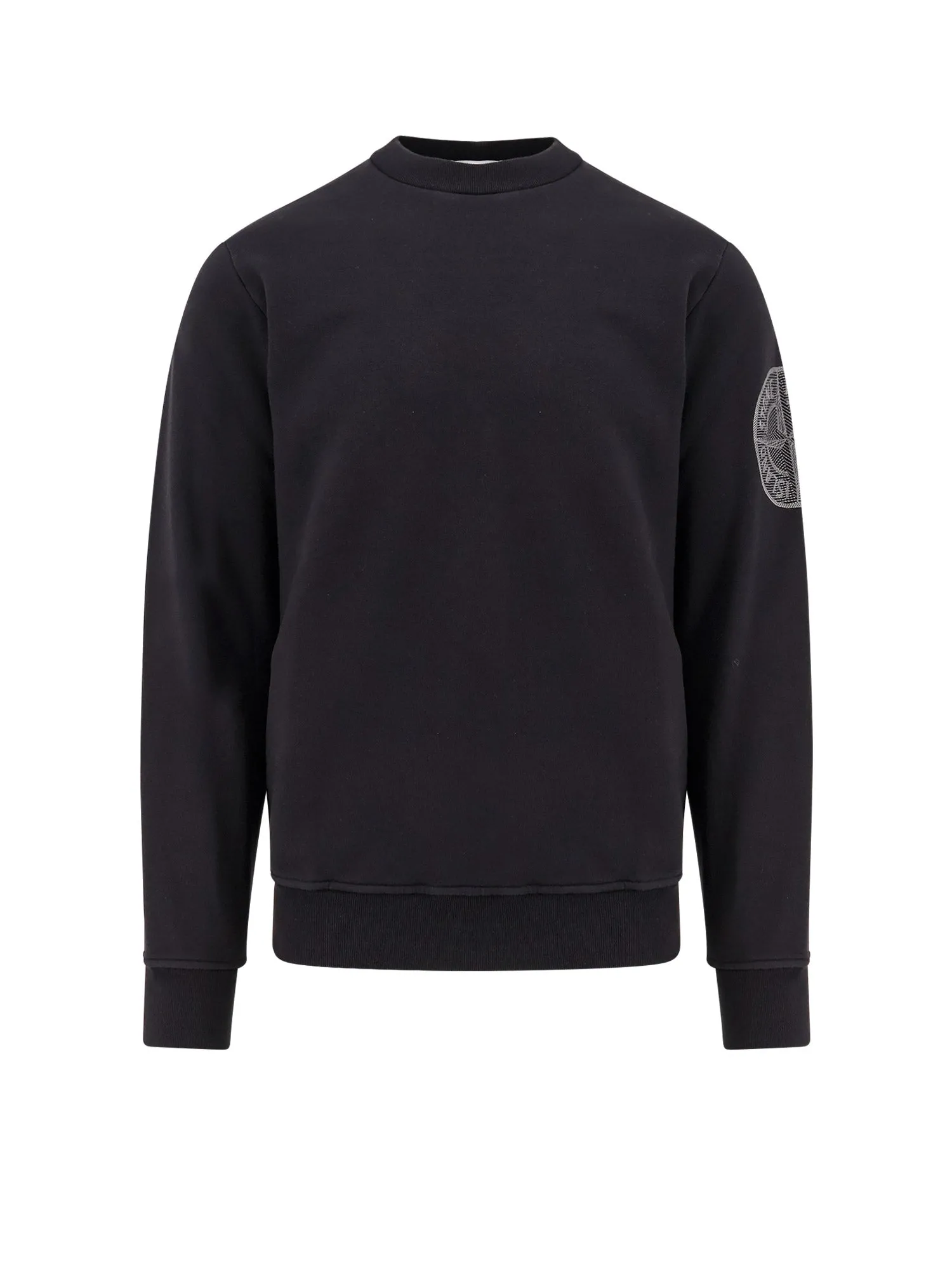 Cotton Sweatshirt With Logo Embroidery On The Left Sleeve