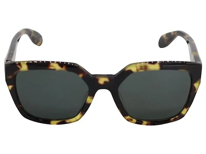 Alexander McQueen AM0042S Occhiali da sole squadrati tartarugati in acetato marrone