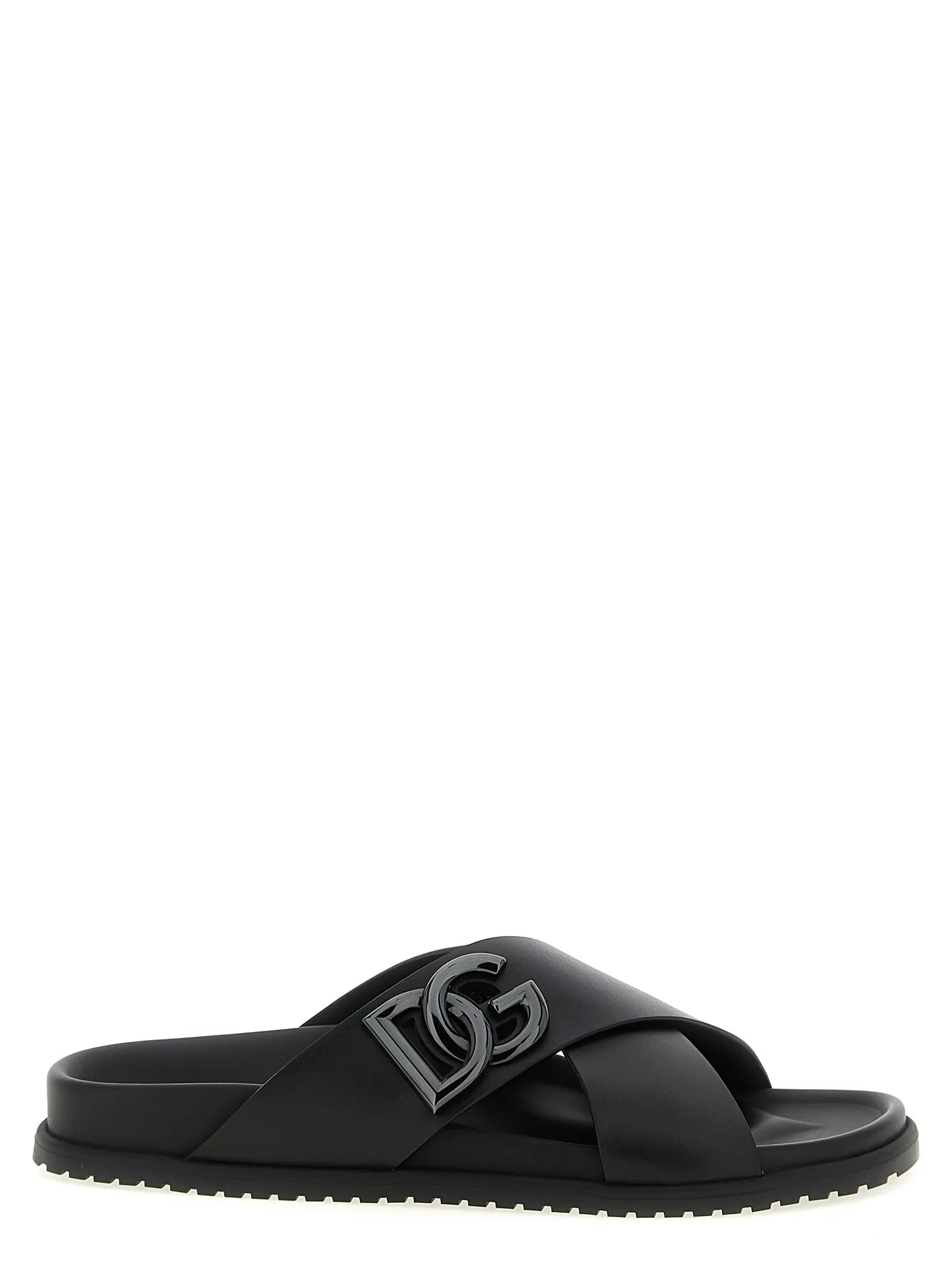 Leather Slides Sandali Nero