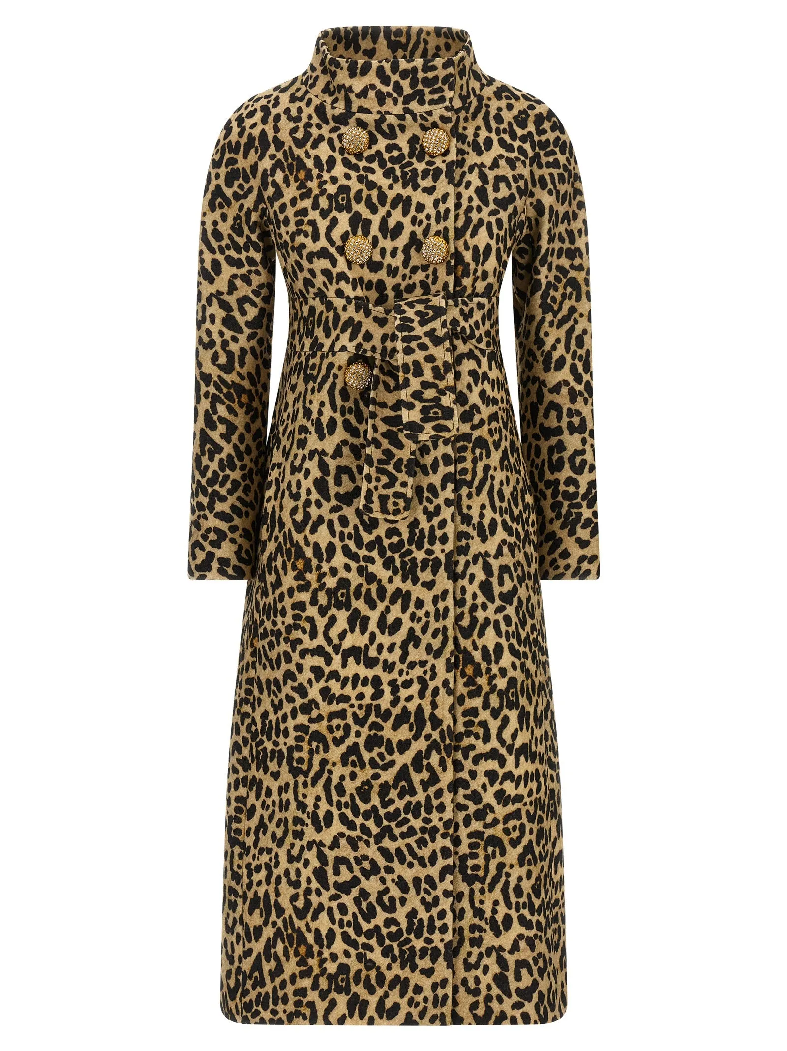 Coat Valentino Garavani Animal Print Cloth Trench E Impermeabili Marrone