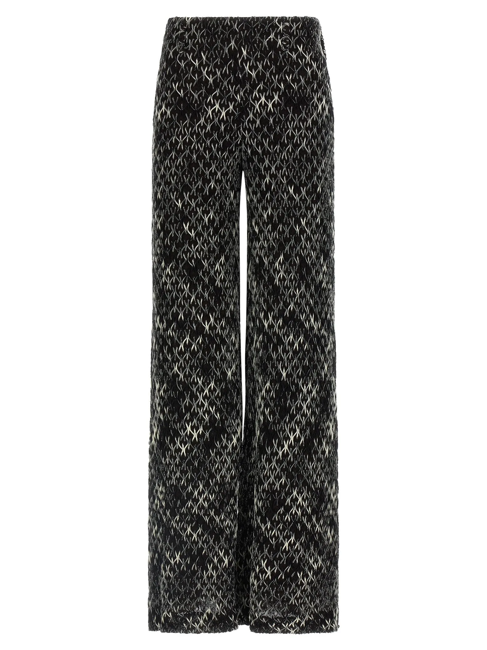 Flamed Lace Pantaloni Bianco/Nero