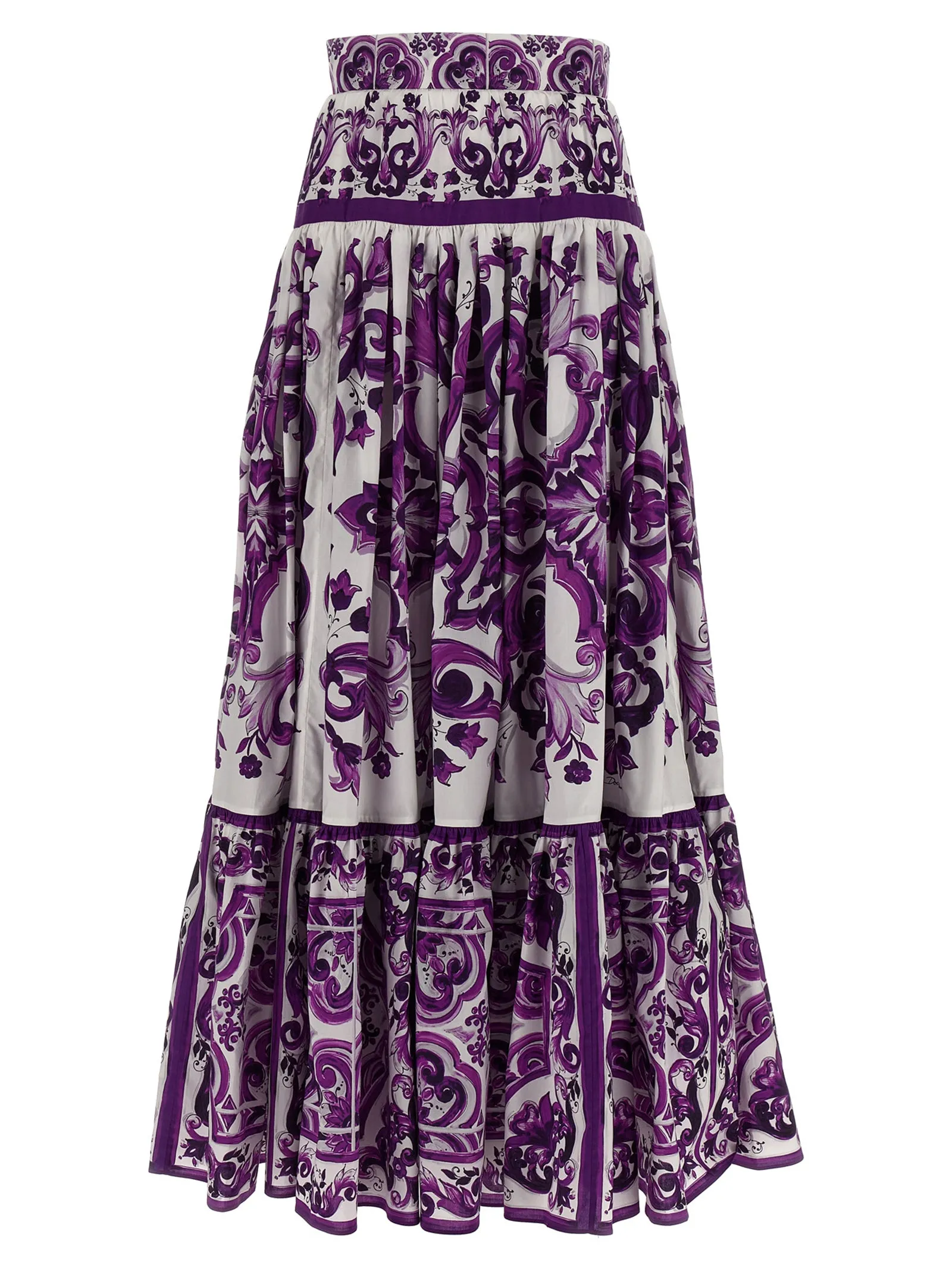 Majolica Print Skirt Gonne Viola