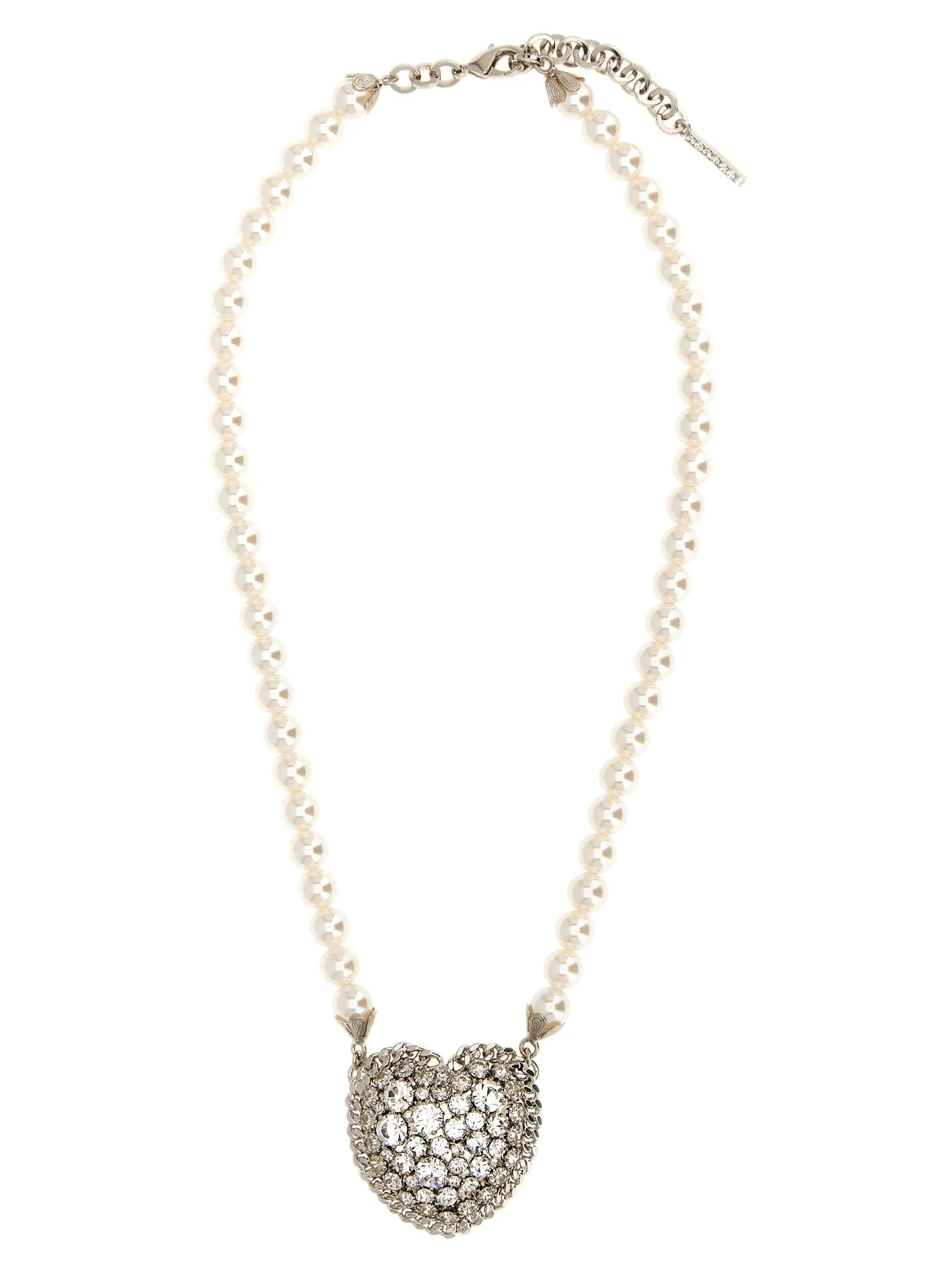 Pearl Heart Necklace Gioielli Bianco