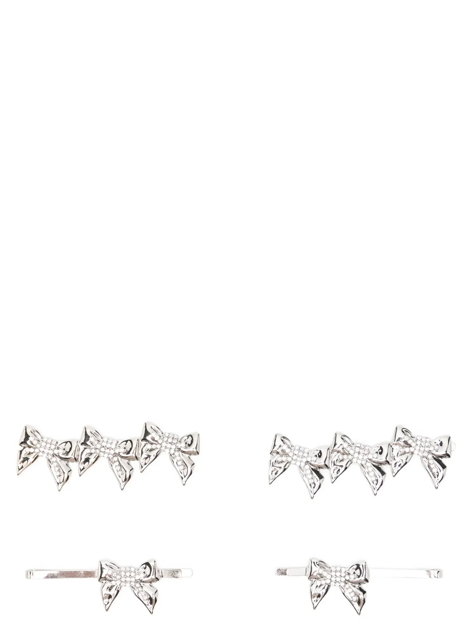 Set Of Four Bow Pins Accessori Per Capelli Silver