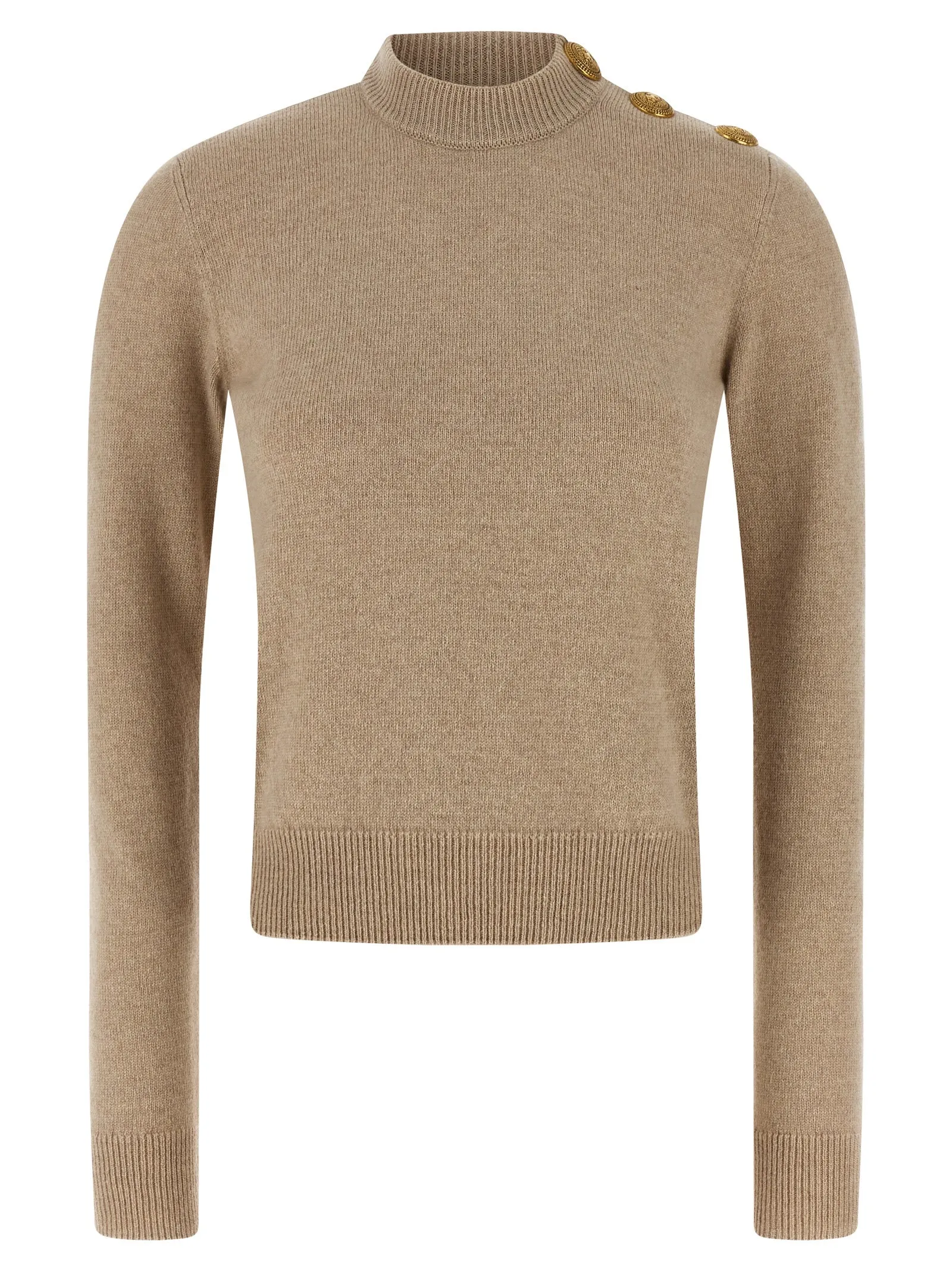 Eco-Cashmere Button Sweater Maglioni Beige
