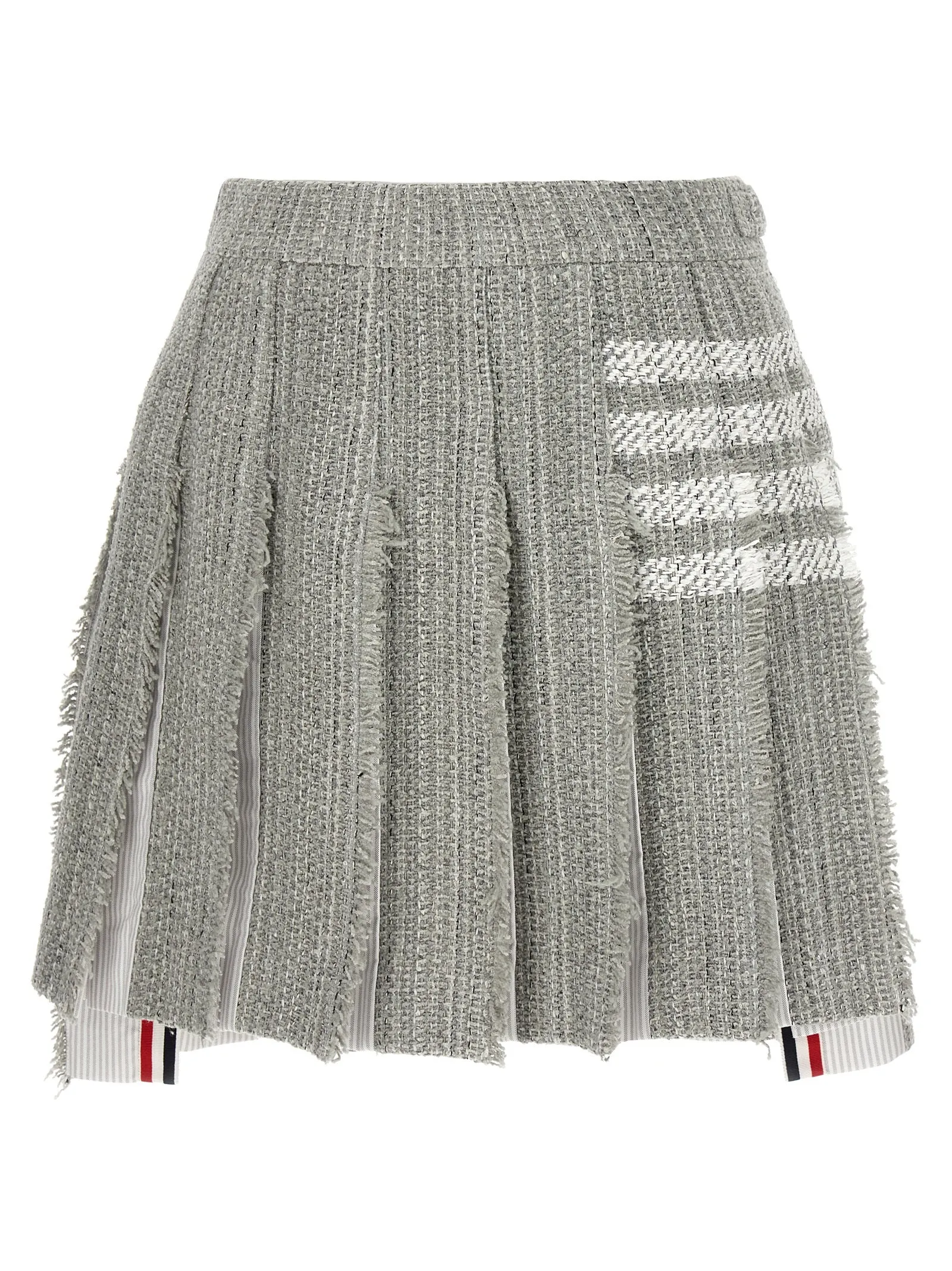 Pleated Tweed Skirt Gonne Grigio
