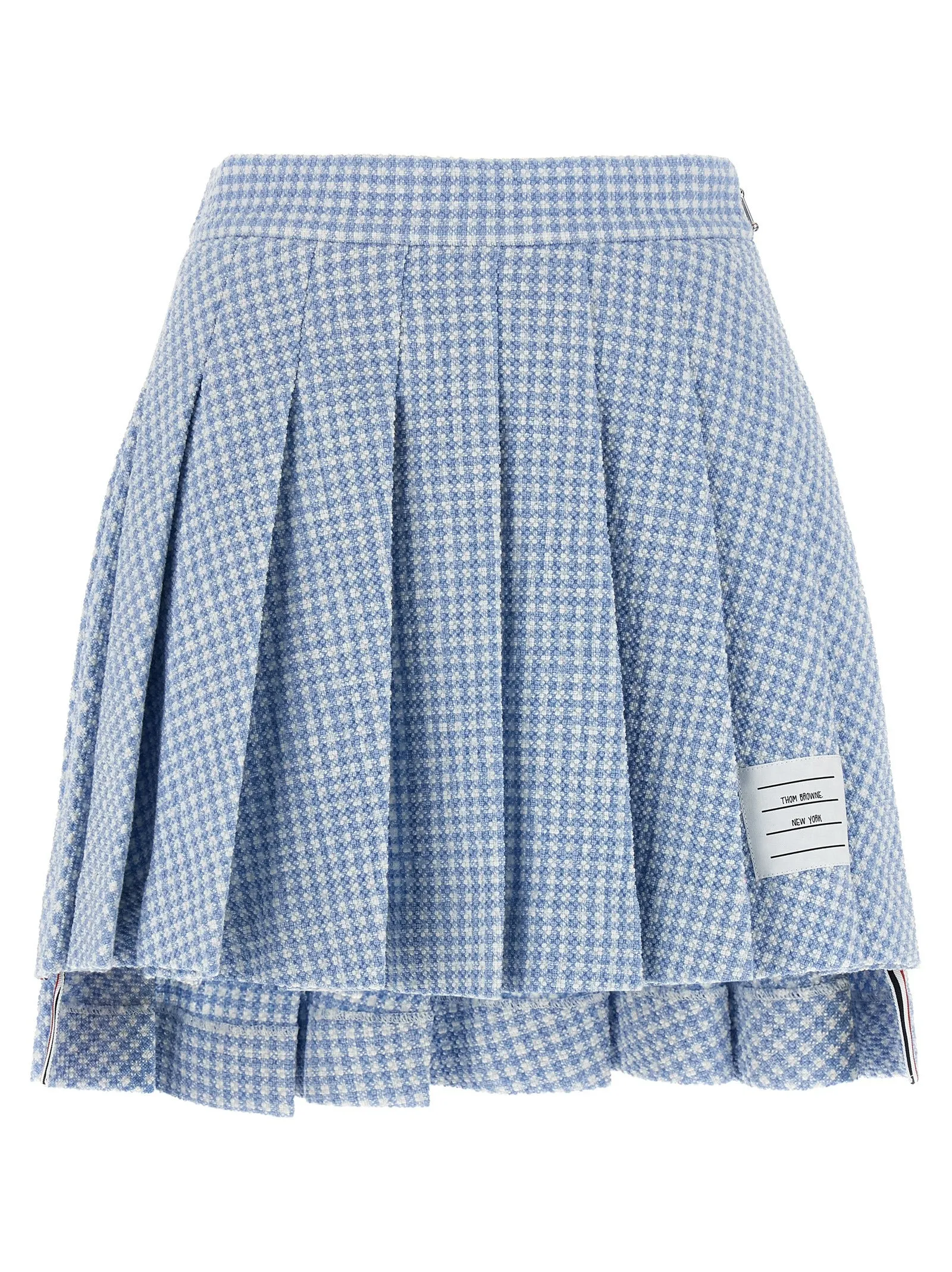 Pleated Tweed Skirt Gonne Celeste