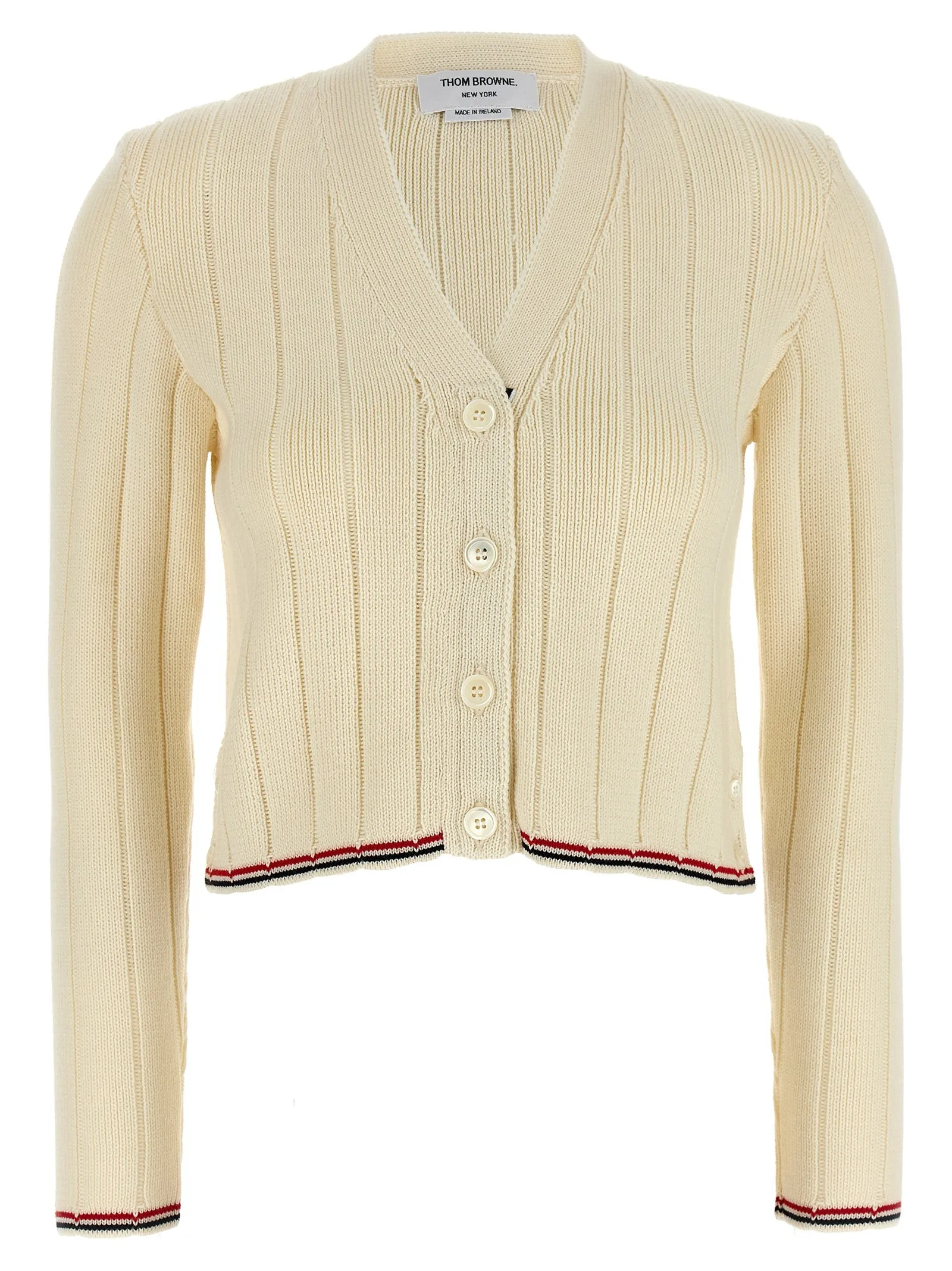 Ladder Full Needle Rib Stitch Maglioni Bianco