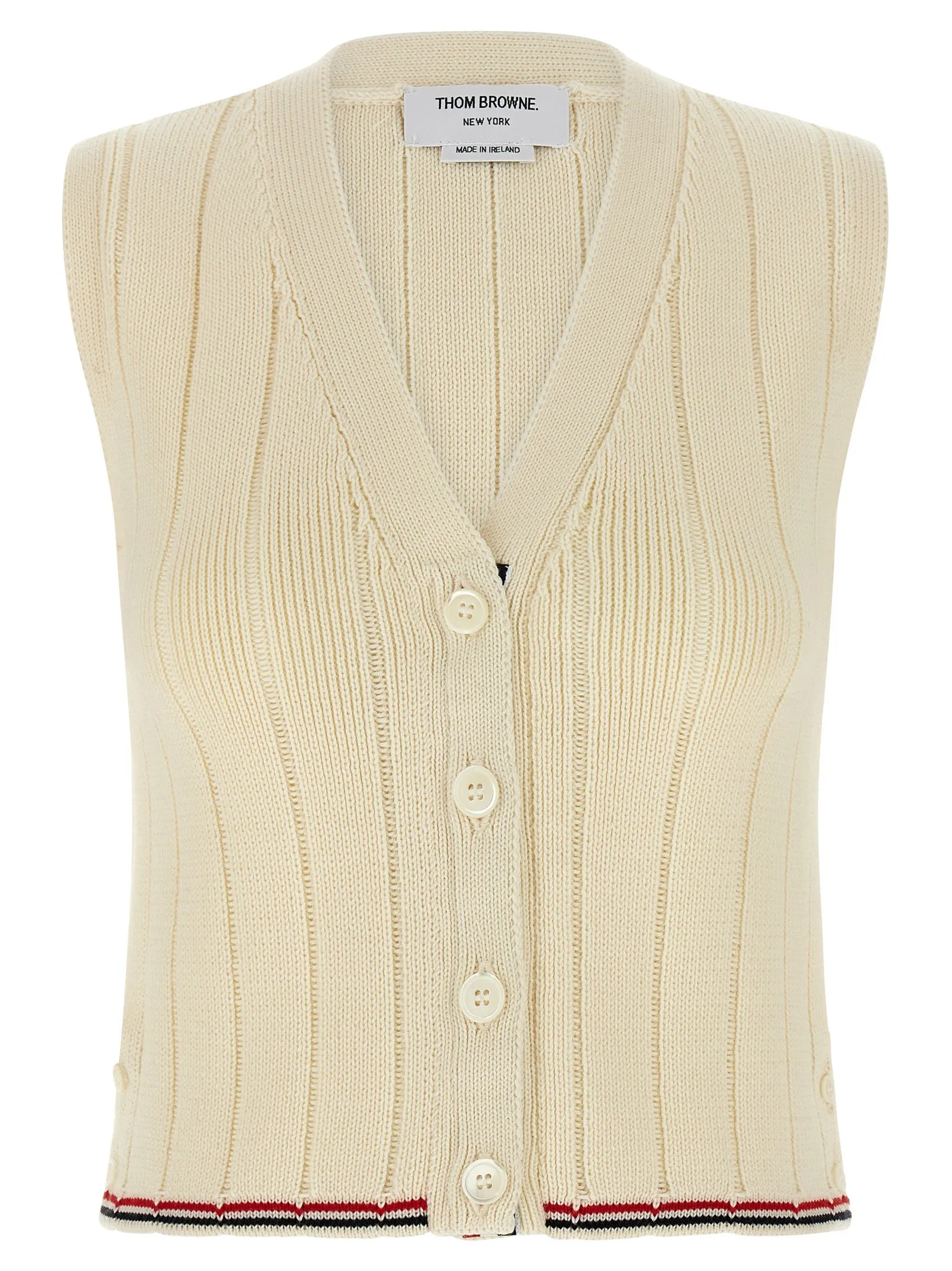 Rwb Intarsia Vest Gilet Bianco