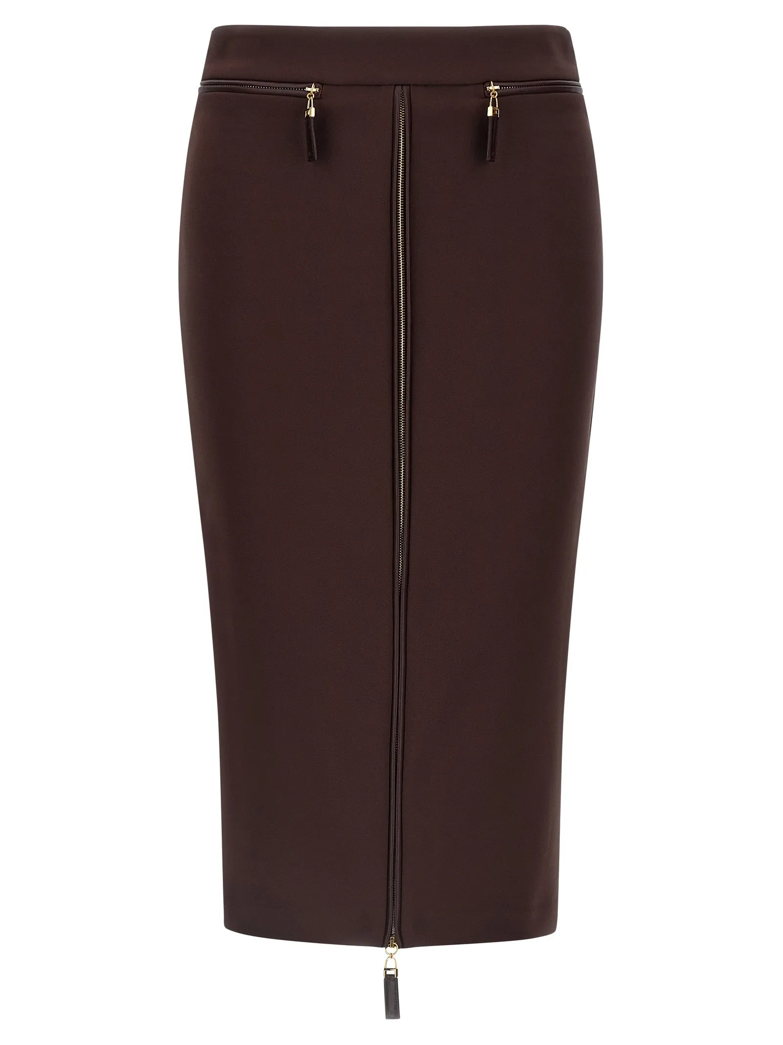 Zip Skirt Gonne Bordeaux