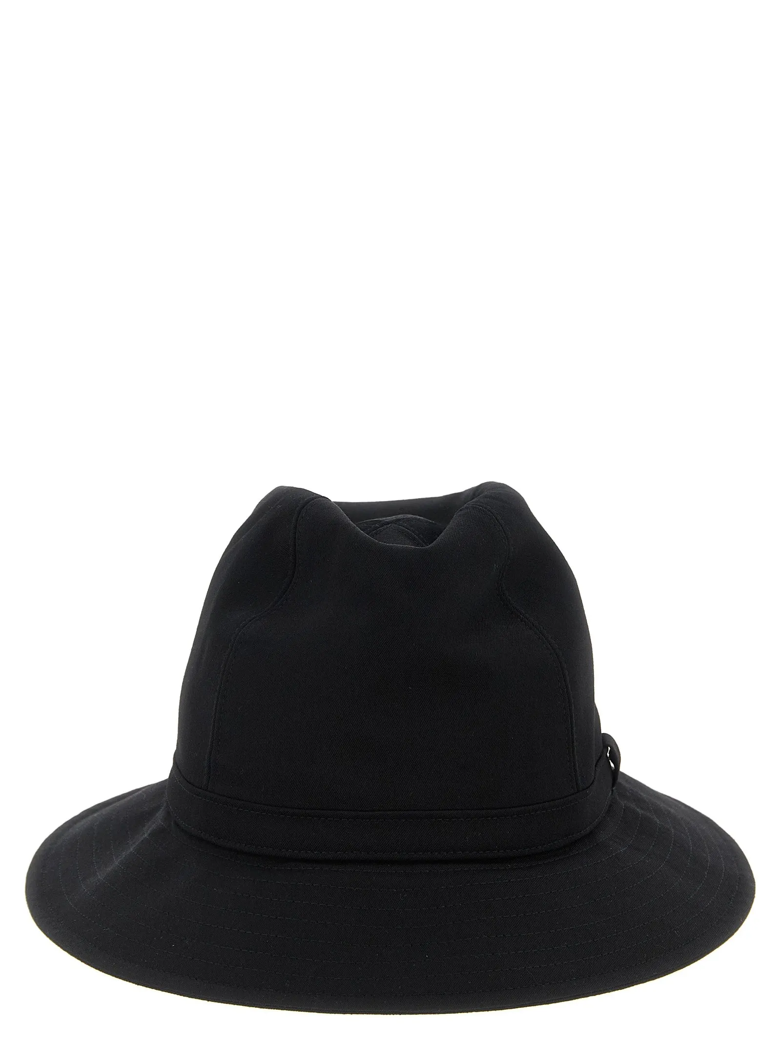 Wool Gabardine Fedora Cappelli Nero
