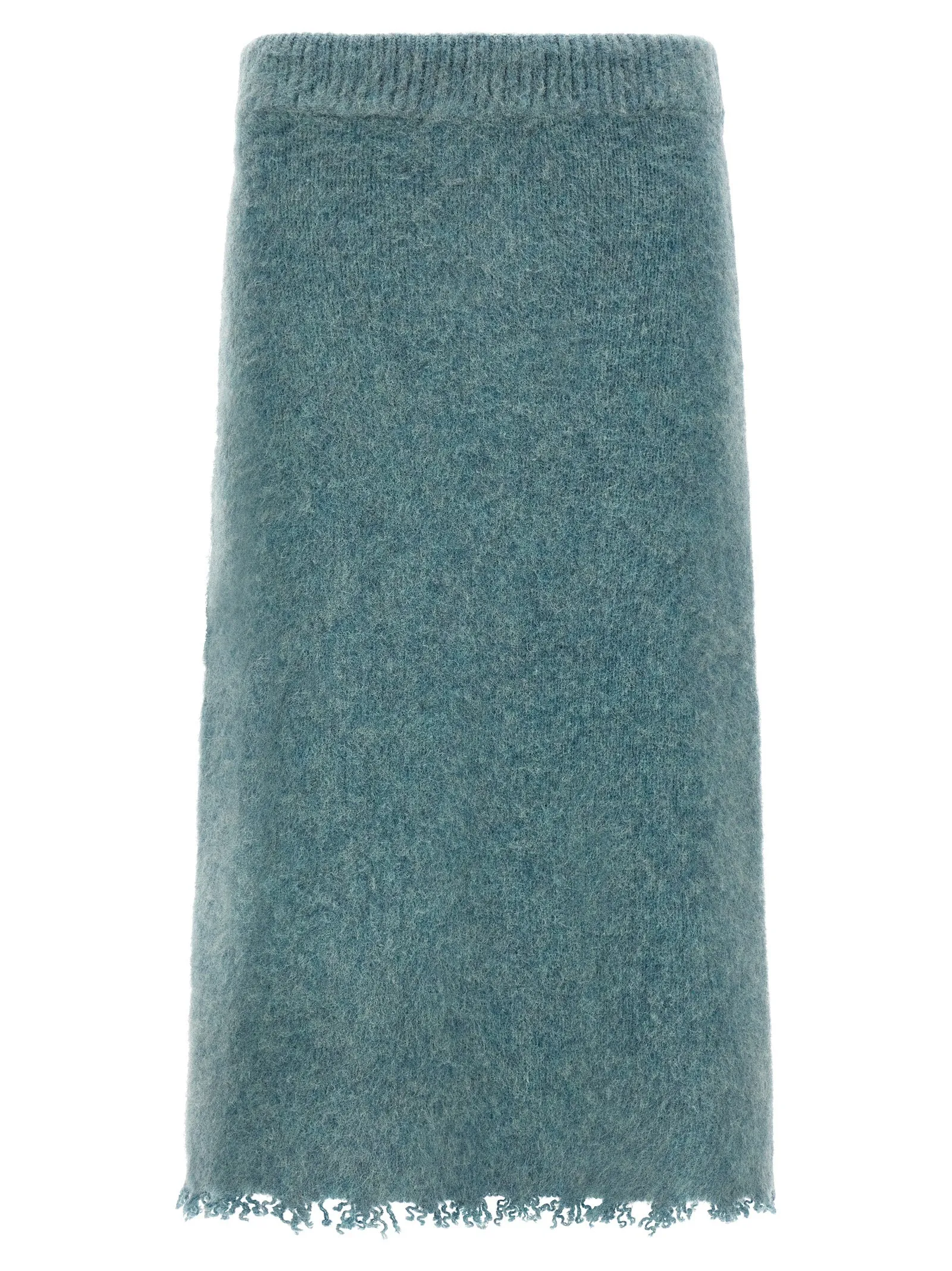 Wool Knit Skirt Gonne Celeste