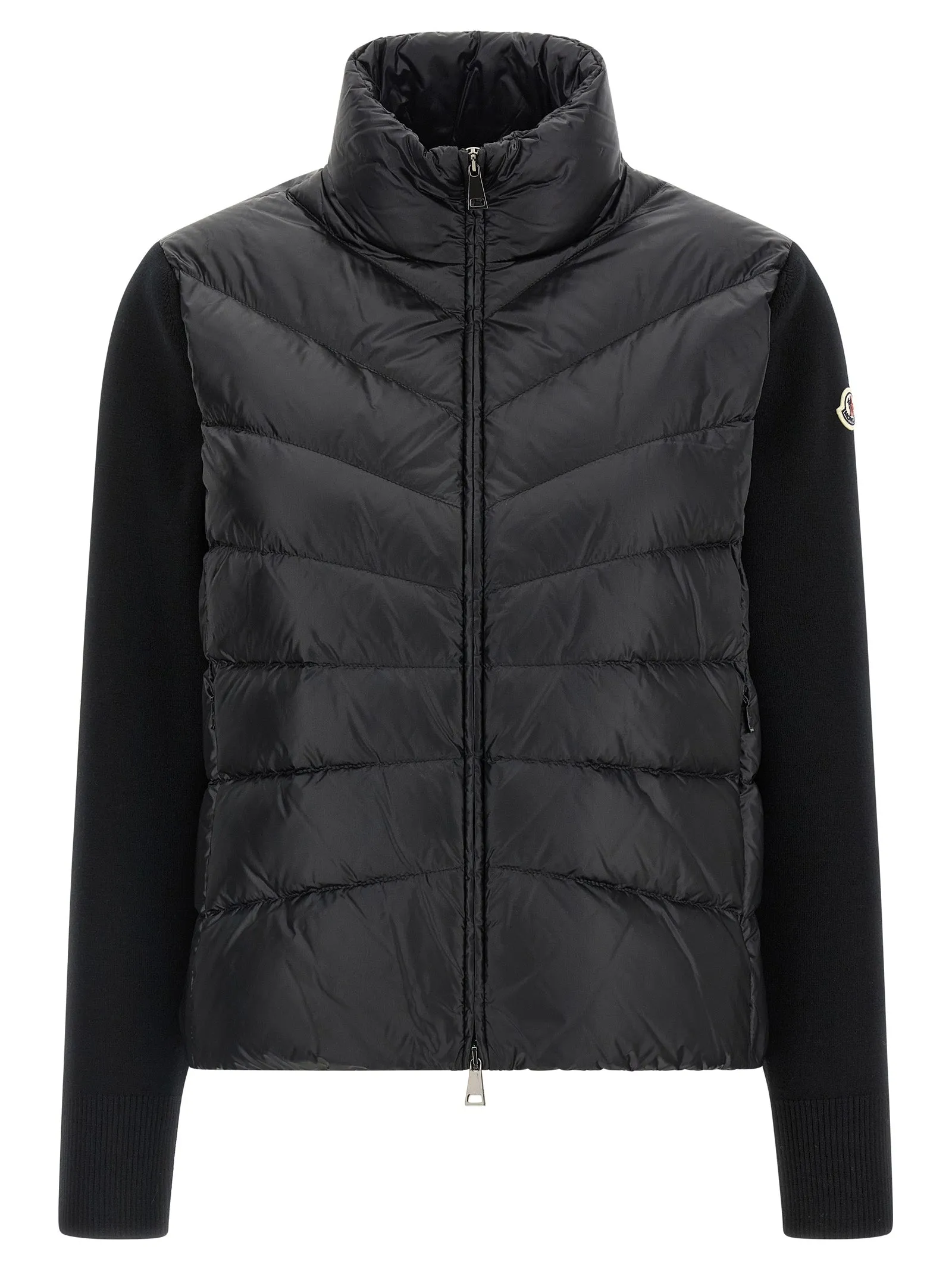 Tricot Sleeve Down Jacket Puffer Jackets Nero