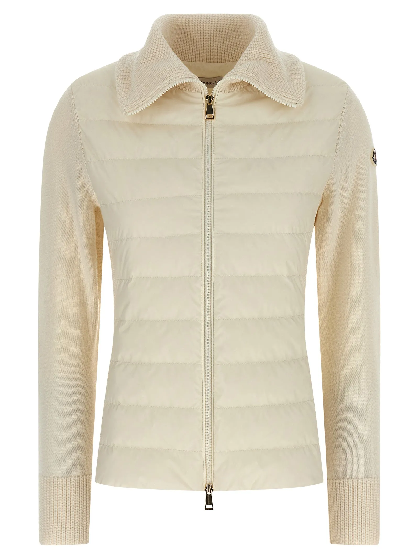 Two-Material Cardigan Maglioni Bianco