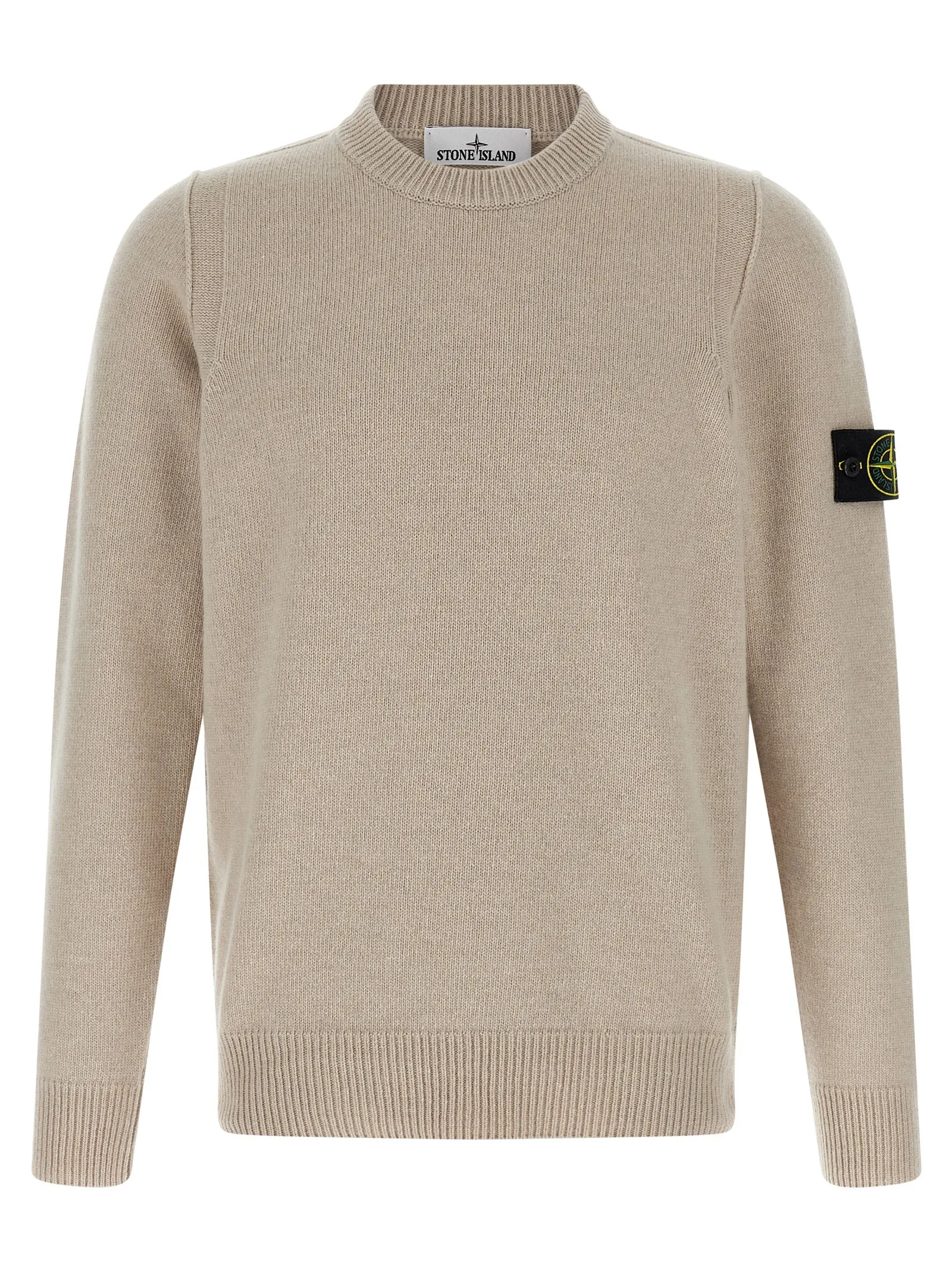 Logo Badge Sweater Maglioni Beige