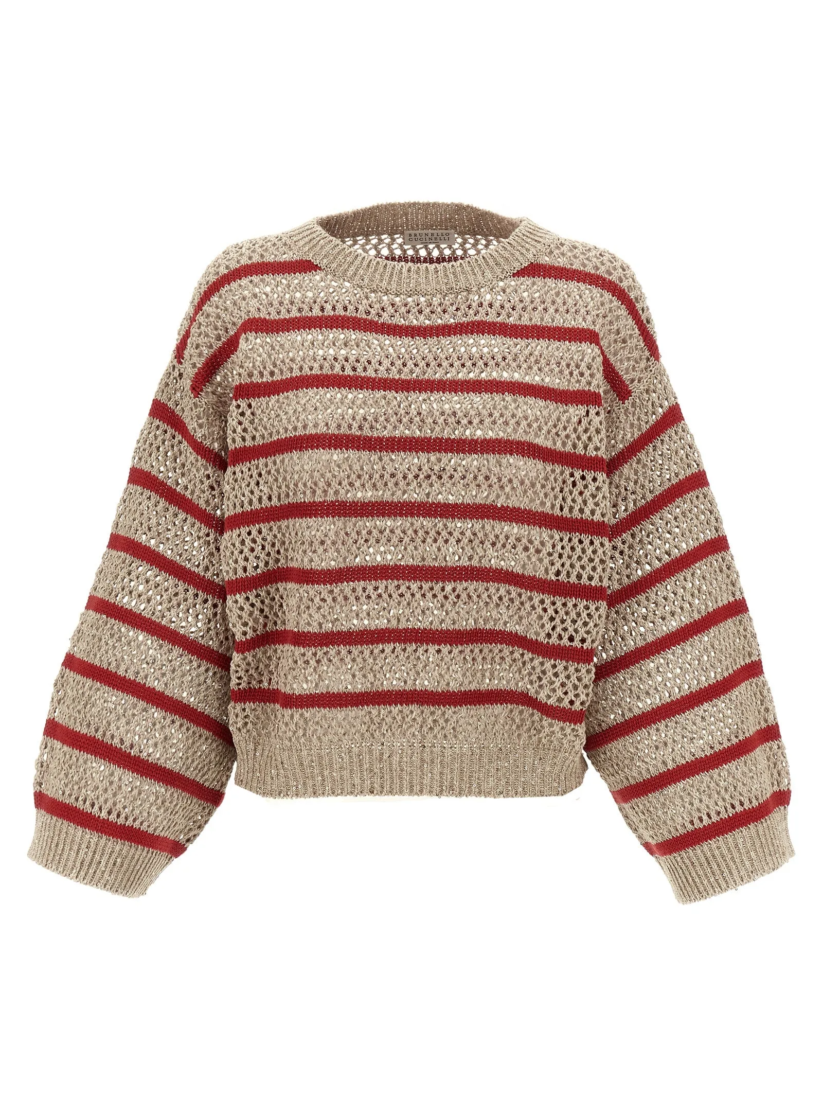 Dazzling Striped Net Maglioni Multicolor