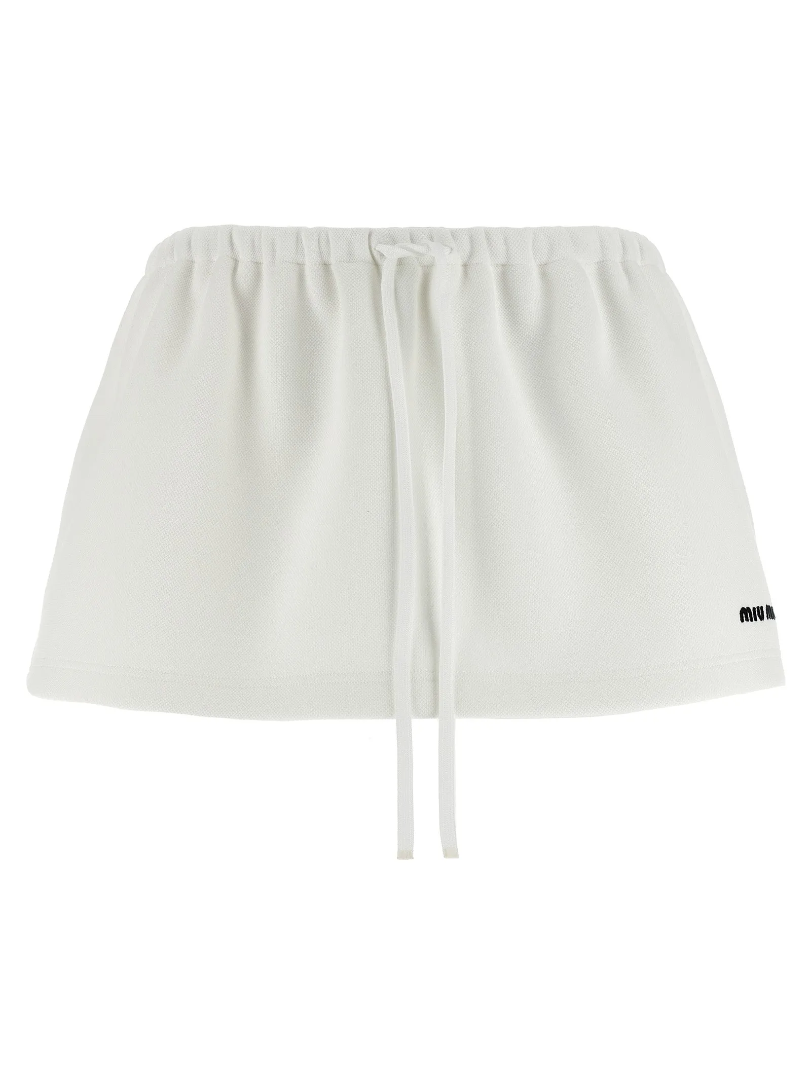Logo Embroidery Skirt Gonne Bianco/Nero