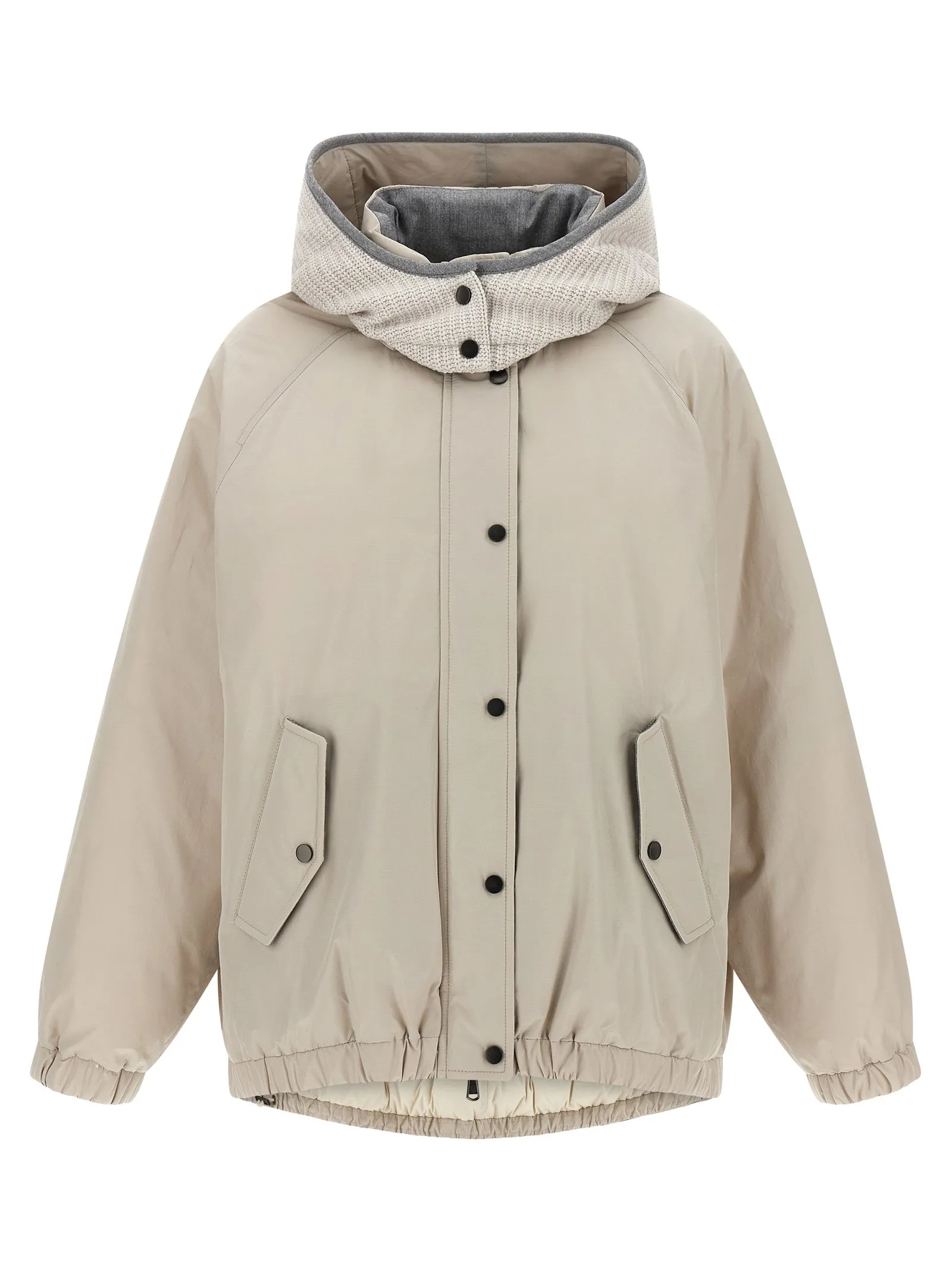 Hooded Down Jacket Puffer Jackets Grigio