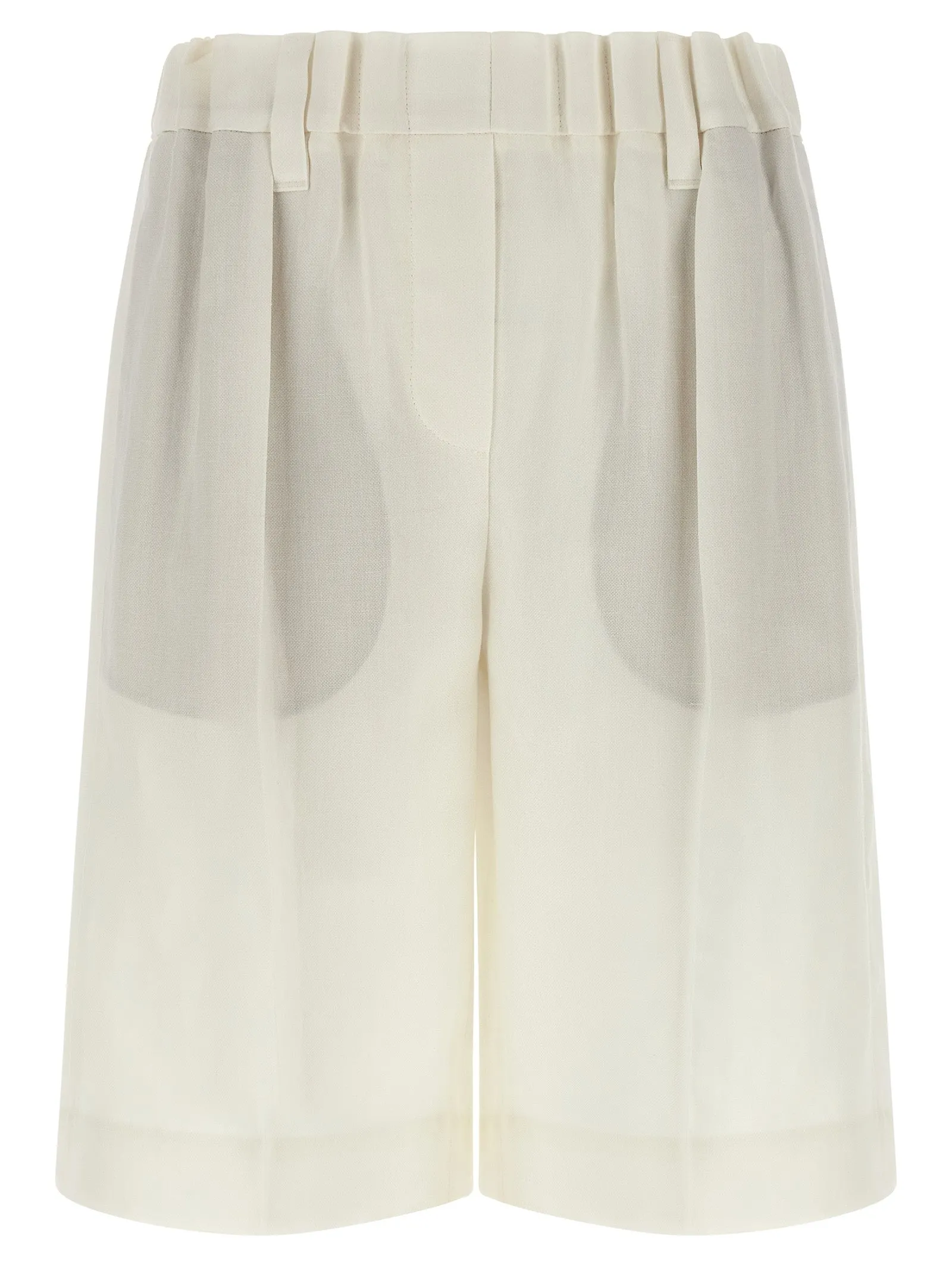 Viscose And Linen Bermuda Shorts Bermuda E Short Bianco