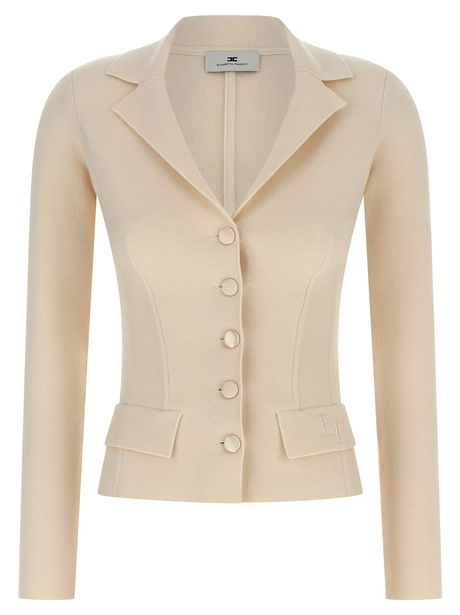 Fabric-Stitch Wool Blazer Blazers Bianco