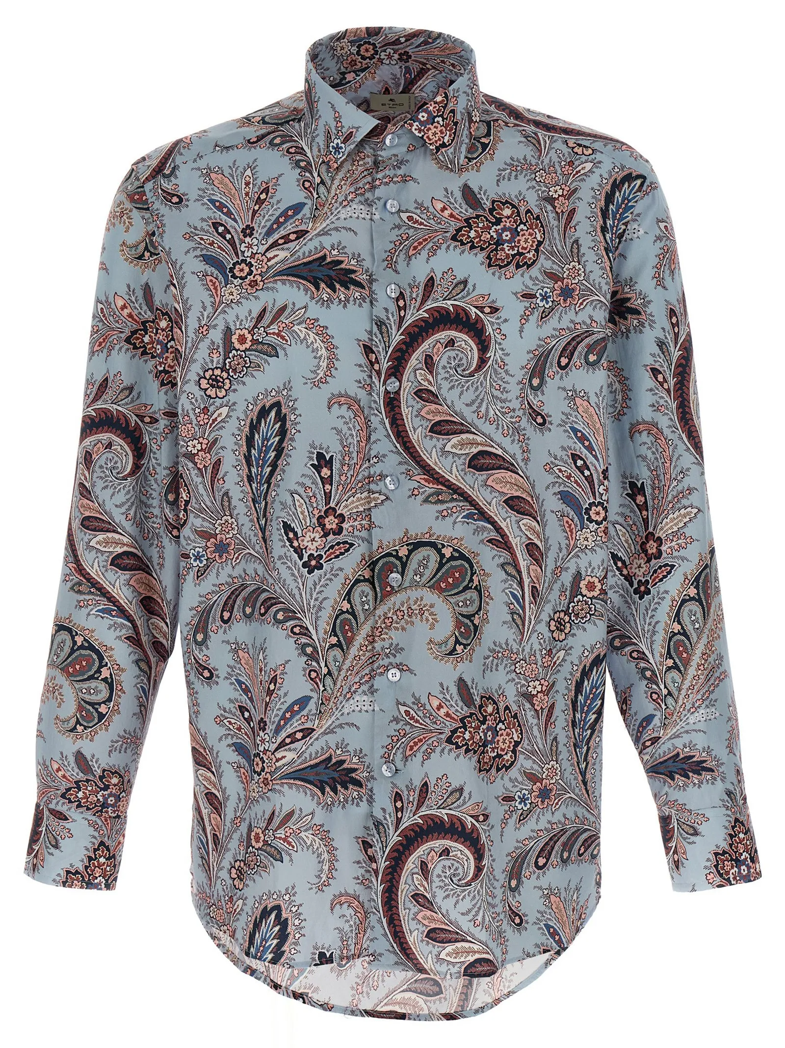 Floral Paisley Cotton Shirt Camicie Celeste