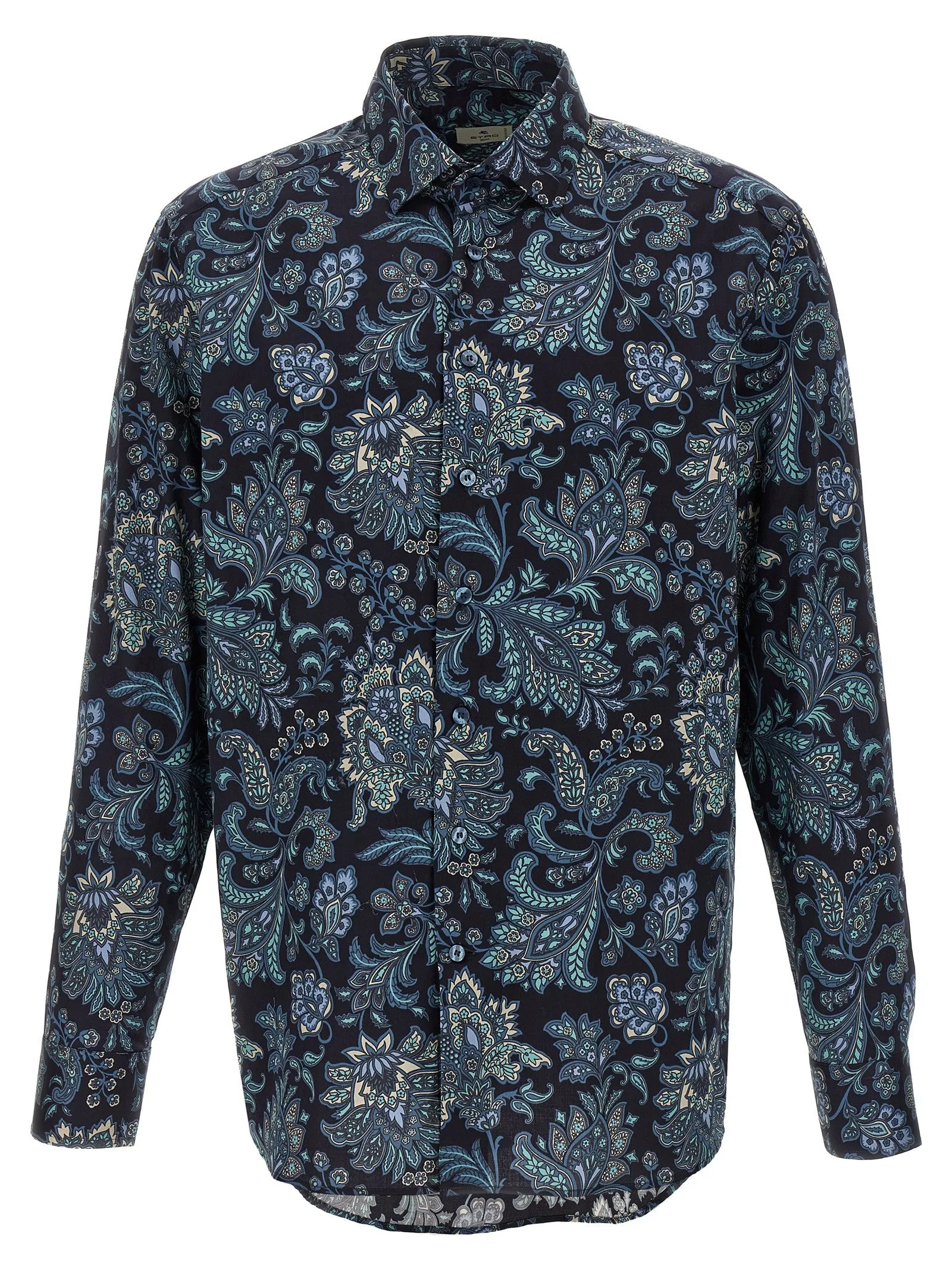 Floral Paisley Cotton Shirt Camicie Blu