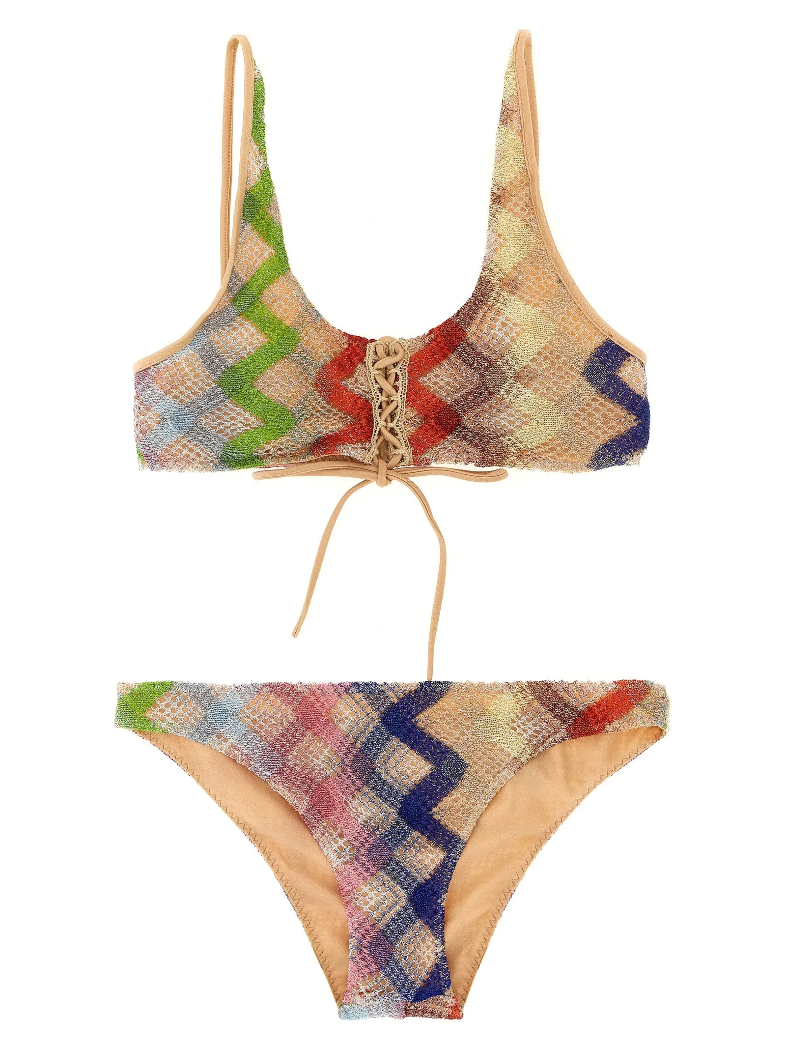 Lamé Crochet Bikini Beachwear Multicolor