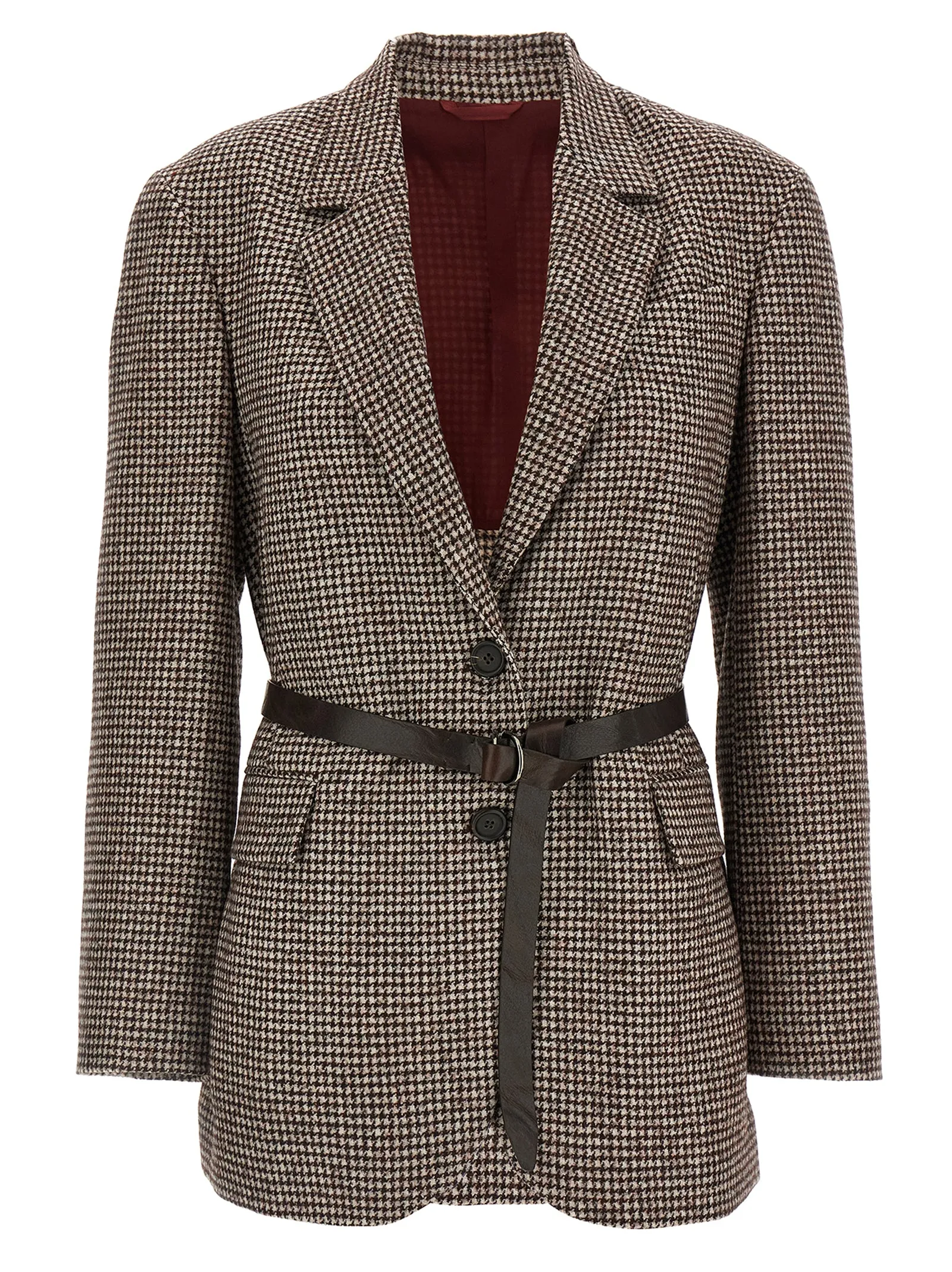 Houndstooth Blazer Blazers Marrone