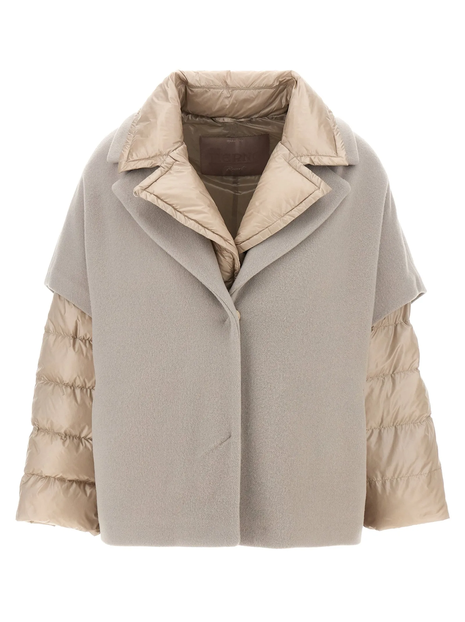 Hood Insert Down Jacket Piumini, Parka, Giacche Casual Beige