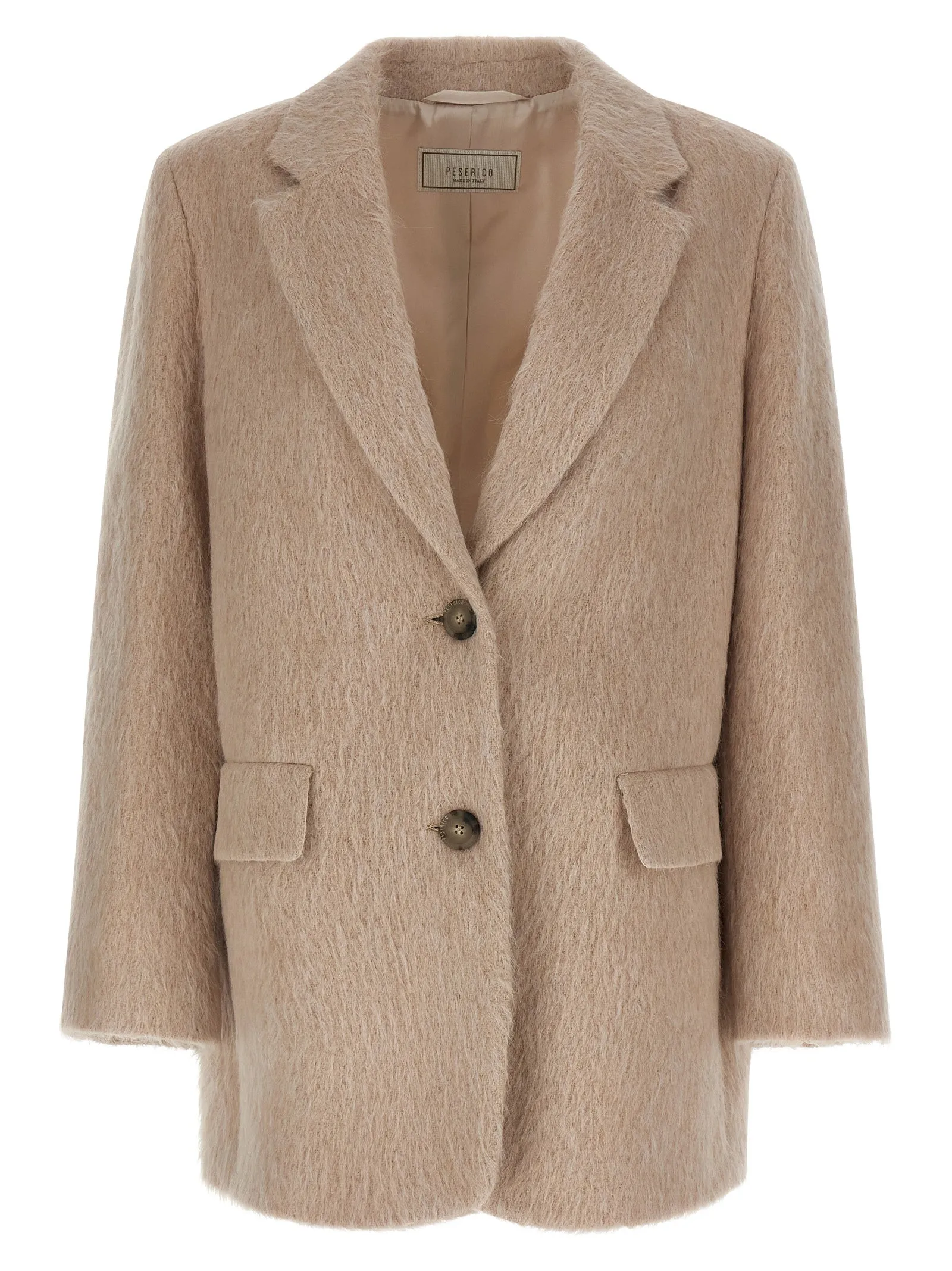 Single-Breasted Blazer Blazers Beige
