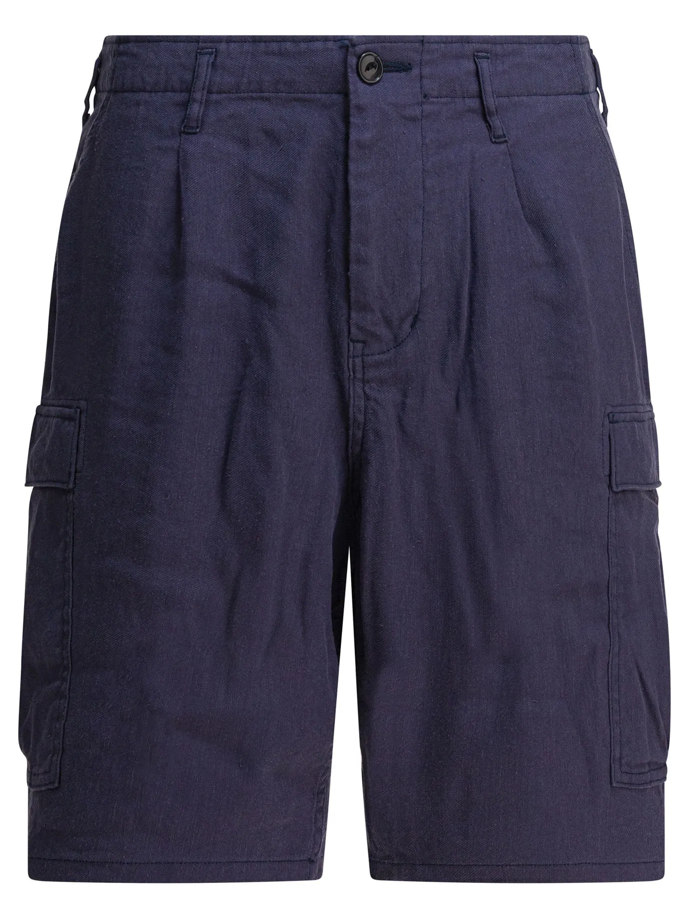 Linen Cargo Shorts Blu