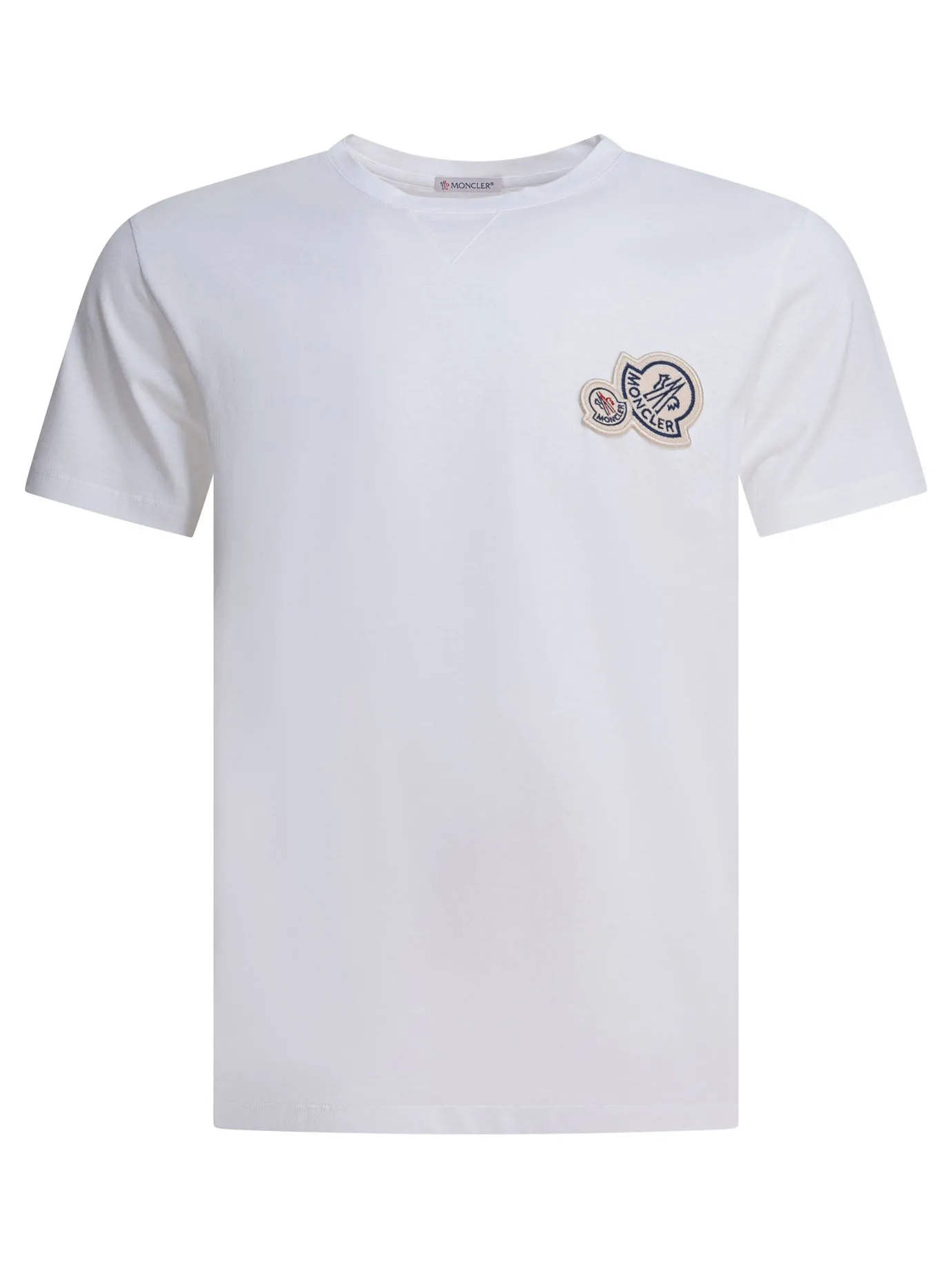 T-Shirt With Double Logo Patch T-Shirts Bianco