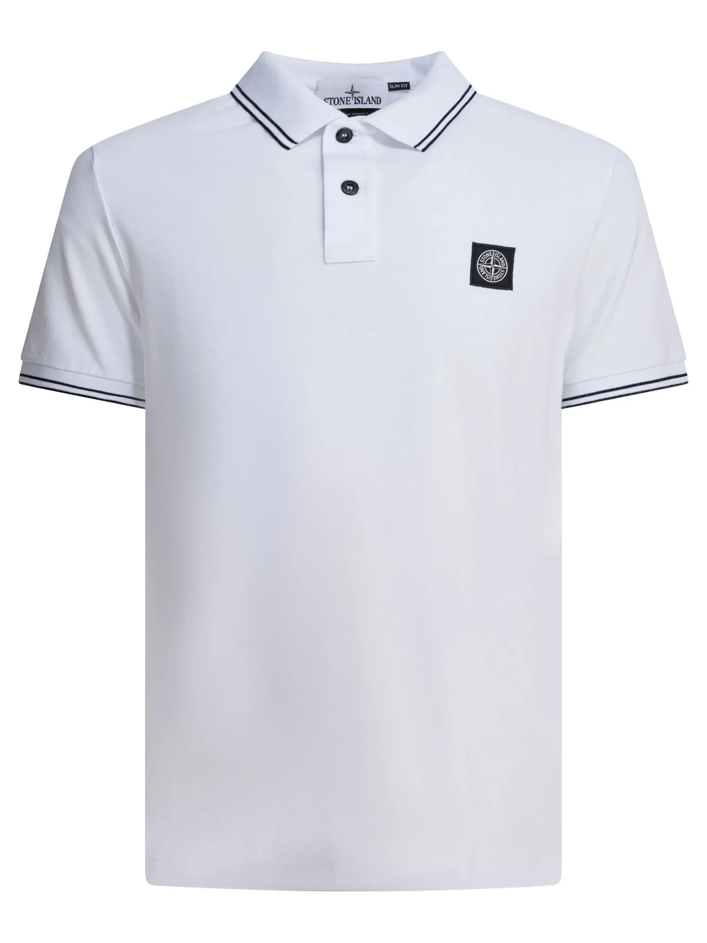 Organic Cotton And Elastane Pique Polo Shirt Polo Shirts Bianco