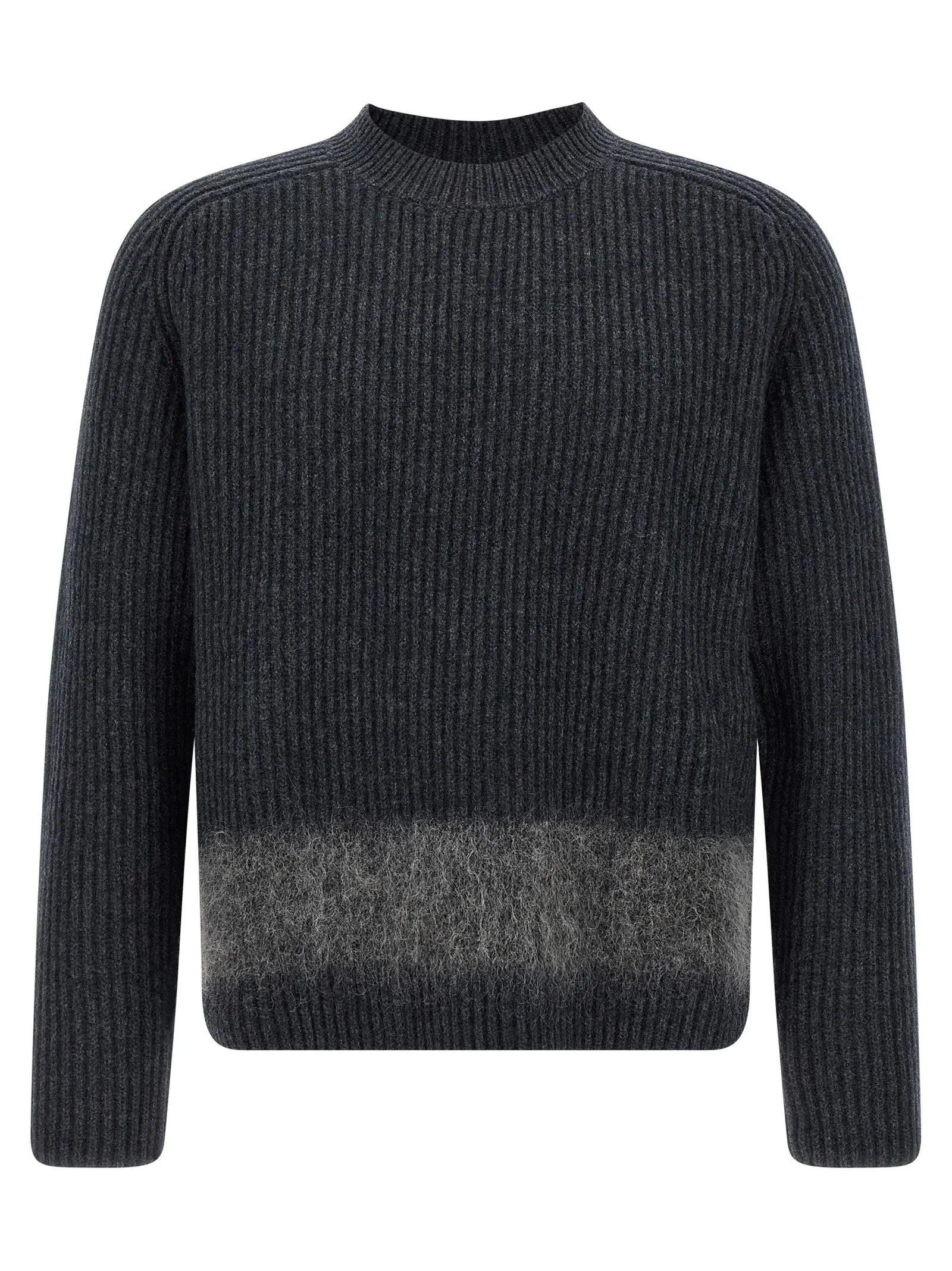 Carded Wool Insert Sweater Maglioni Grigio