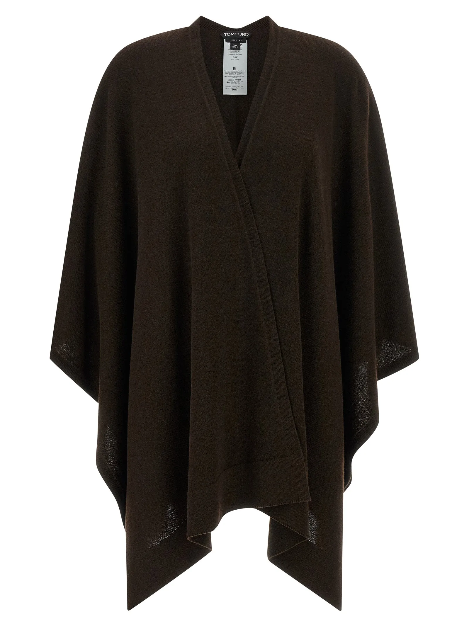 Cashmere Poncho Mantelle Marrone