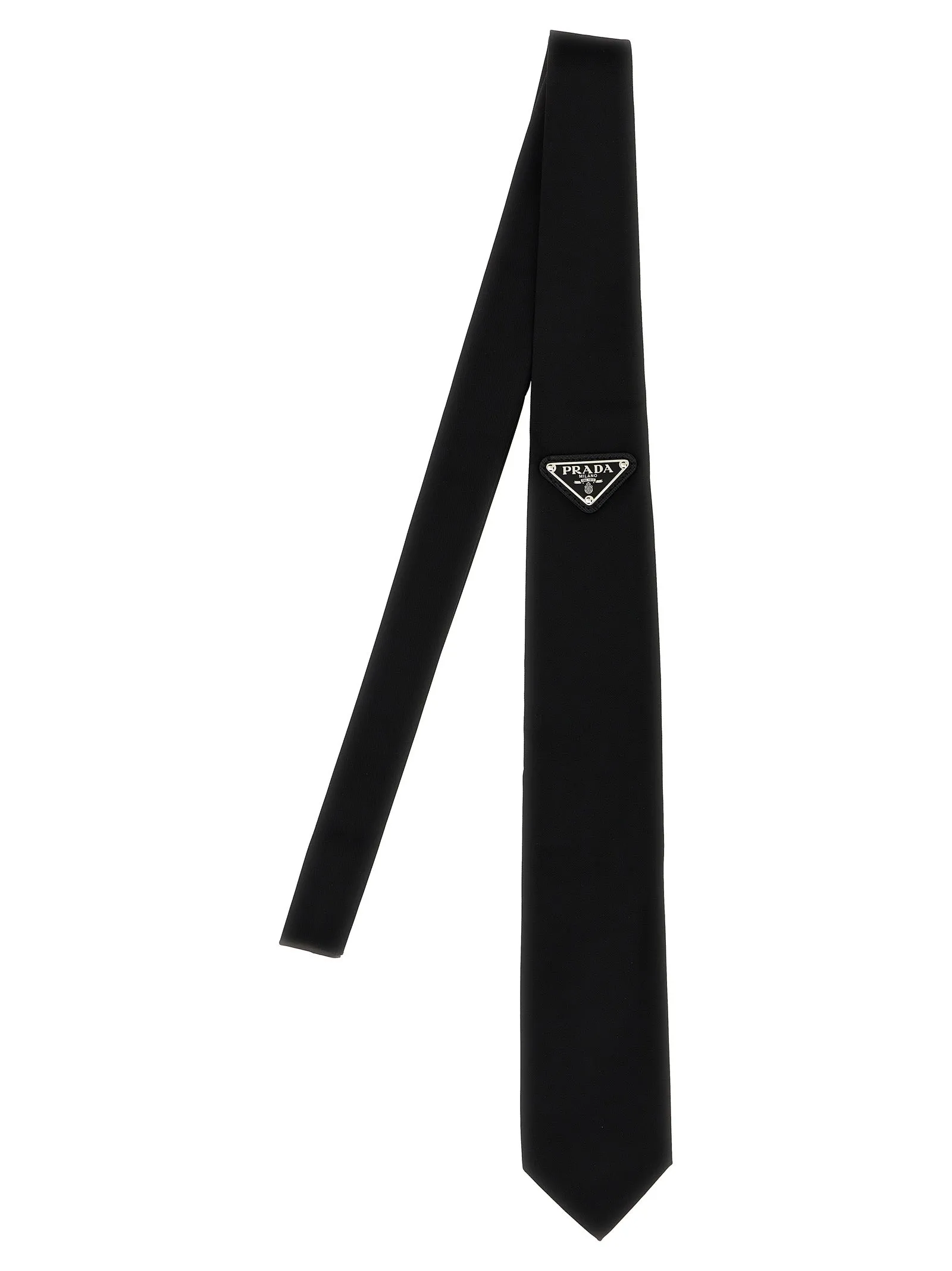 Re-Nylon Logo Tie. Cravatte Nero