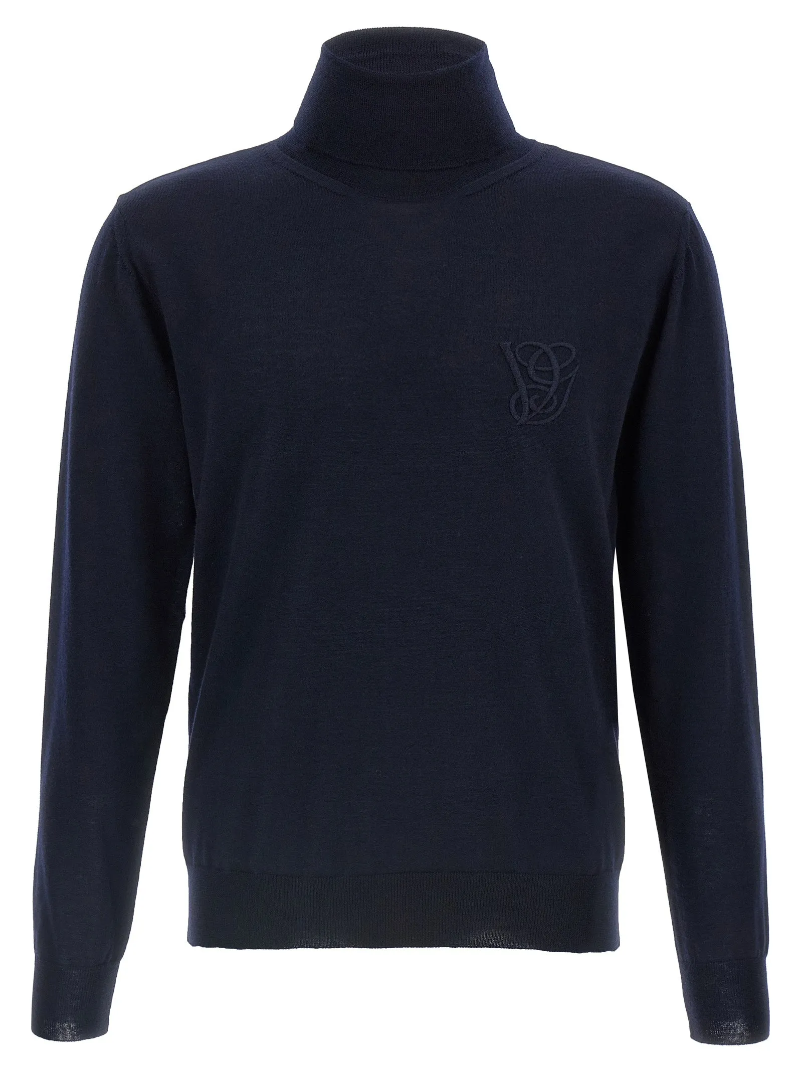Valentino Garavani Turtleneck With Vg Embroidery Maglioni Blu