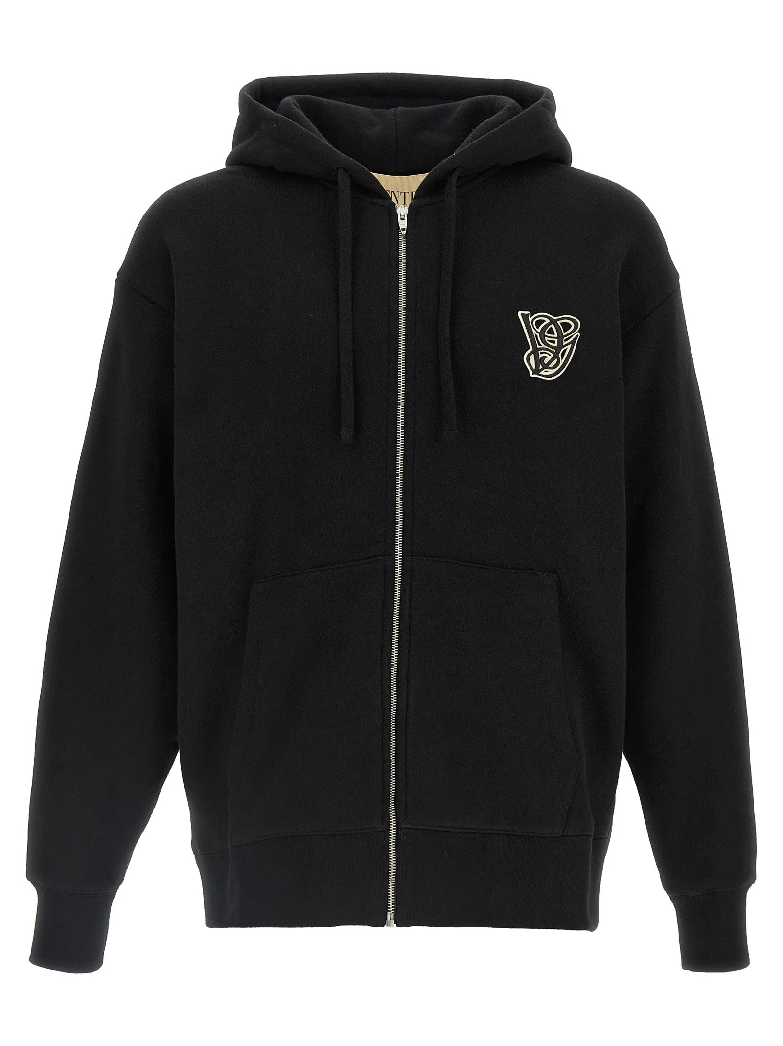 Valentino Garavani Hoodie Vg Patch Felpe Nero