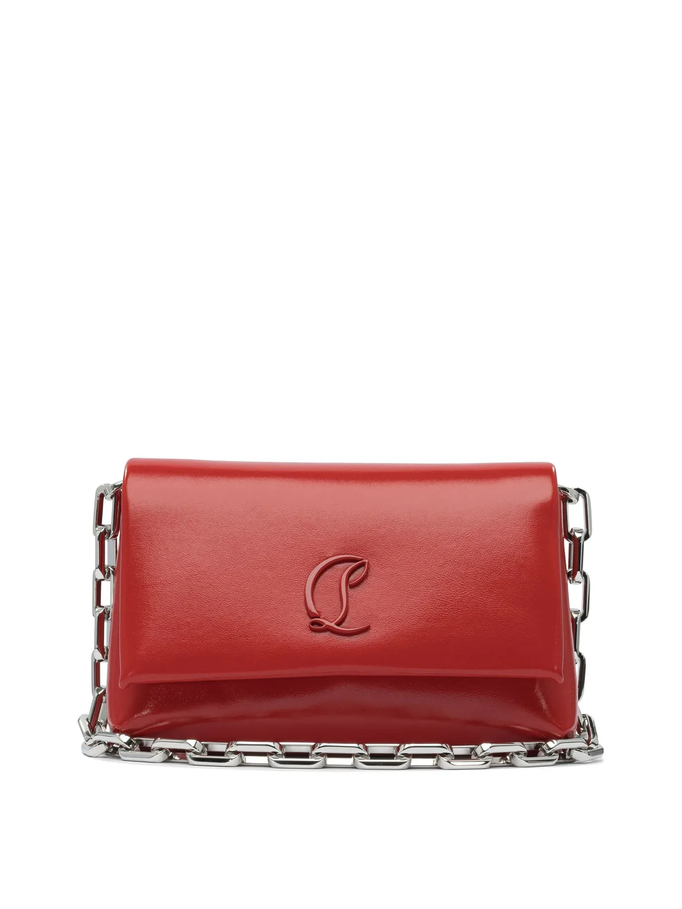 Loubi54 Soft Shoulder Small Calf Sugar Clutches Rosso