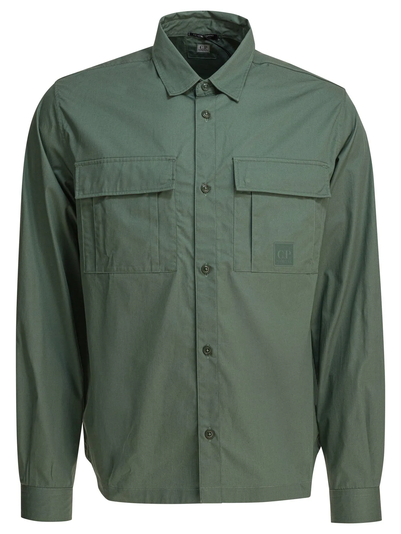 Cotton Gabardine Overshirt Shirts Verde