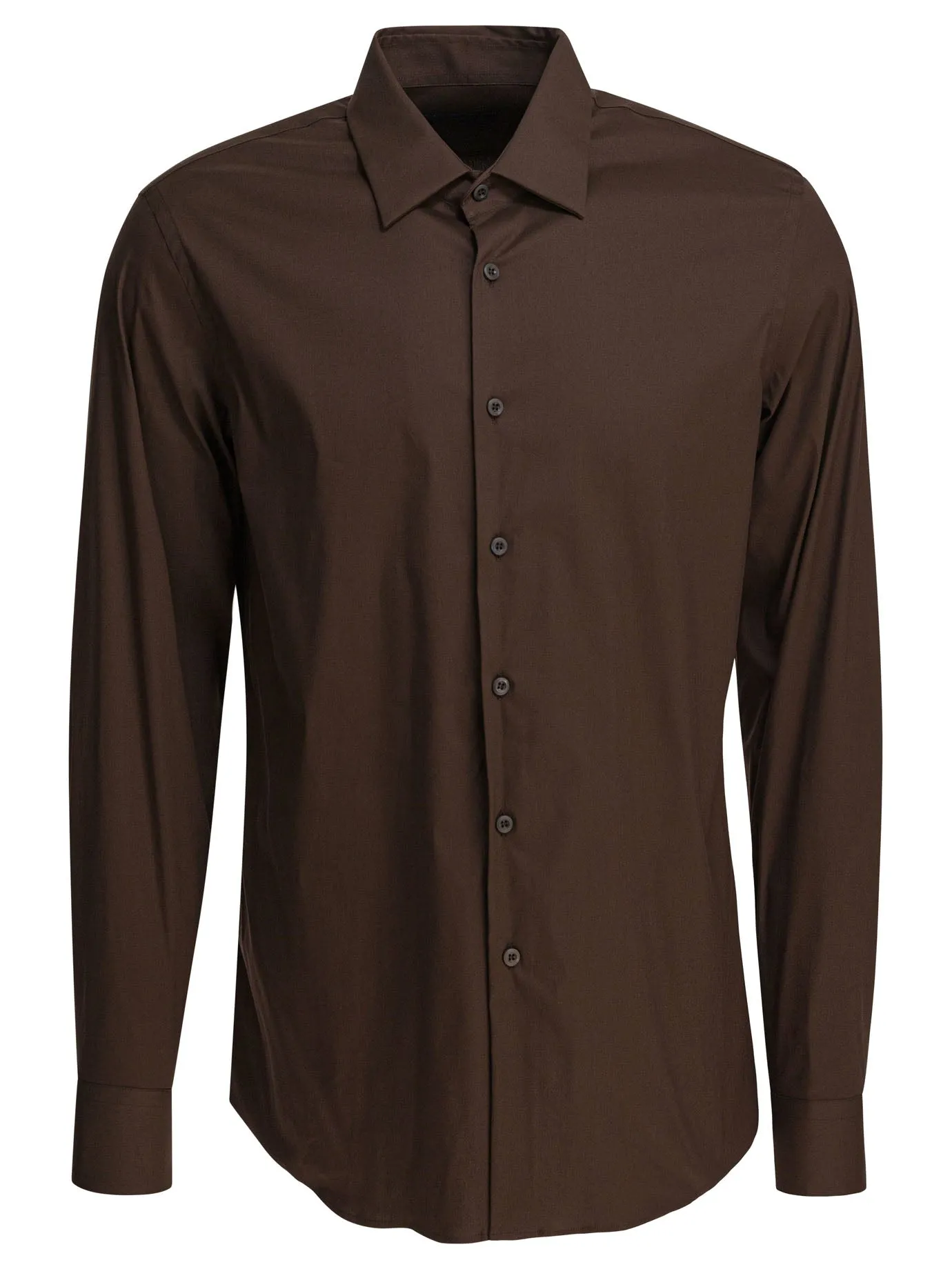 Stretch Cotton Shirt Shirts Marrone