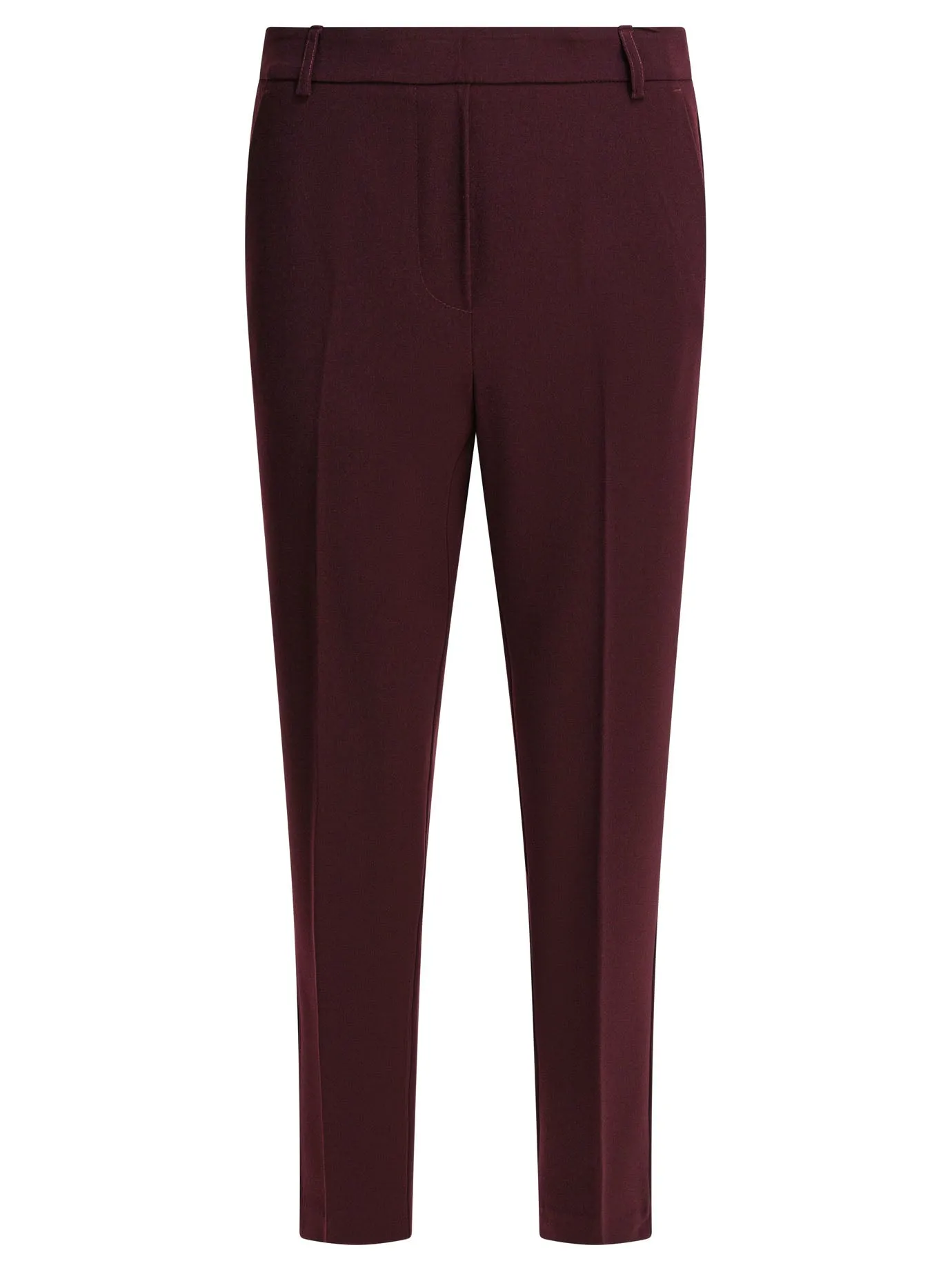 Pants With Elasticized Waist Trousers Bordeaux