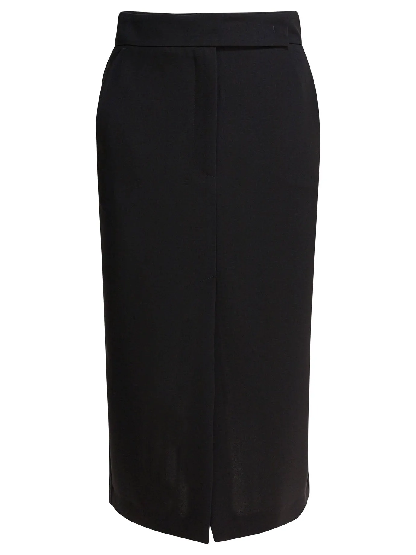 Midi Skirt With Double Slit Gonne Nero
